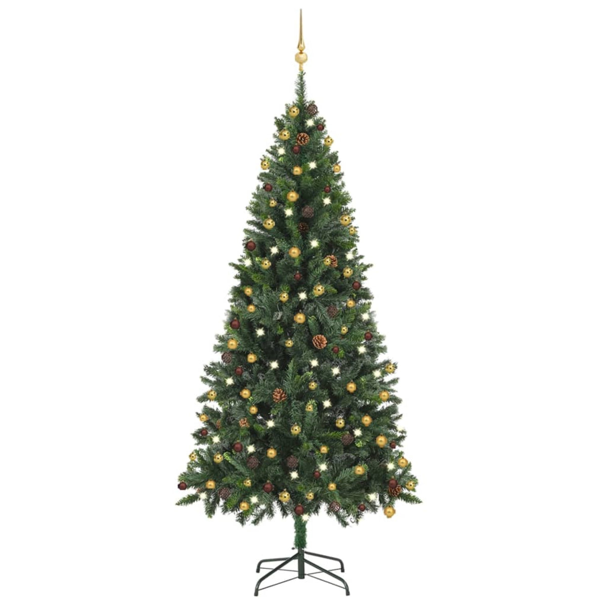 Vidaxl Artificial Christmas Tree With Leds&Ball Set Green 82.7'
