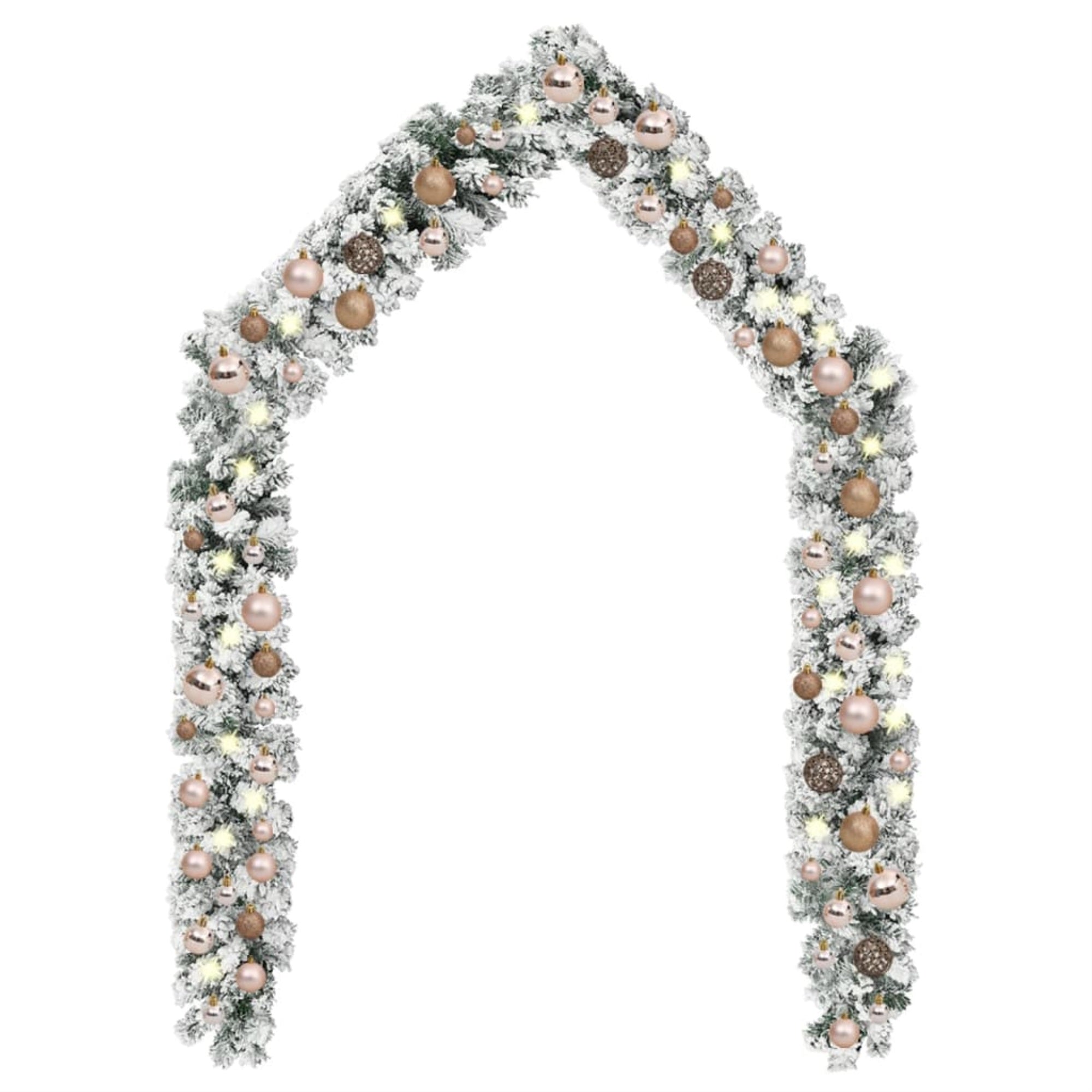 Vidaxl Christmas Garland With Leds&Ball Set Green 16.4' Pvc