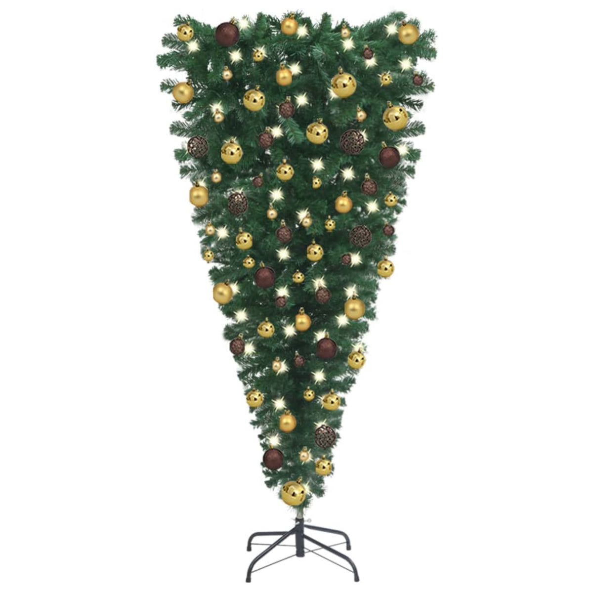Vidaxl Upside-Down Artificial Christmas Tree With Leds&Ball Set 59.1'