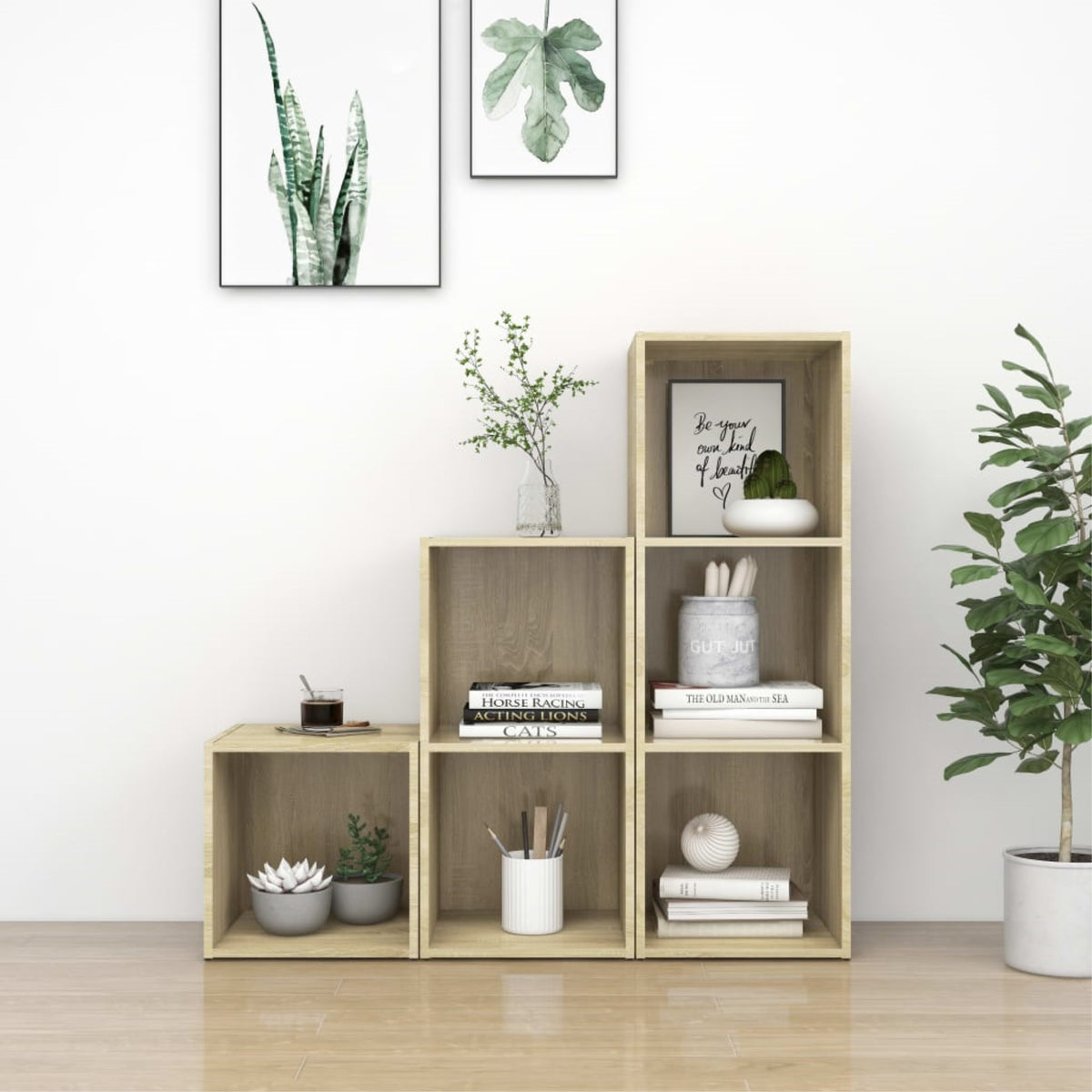 Vidaxl 3 Piece Tv Cabinet Set Sonoma Oak Chipboard