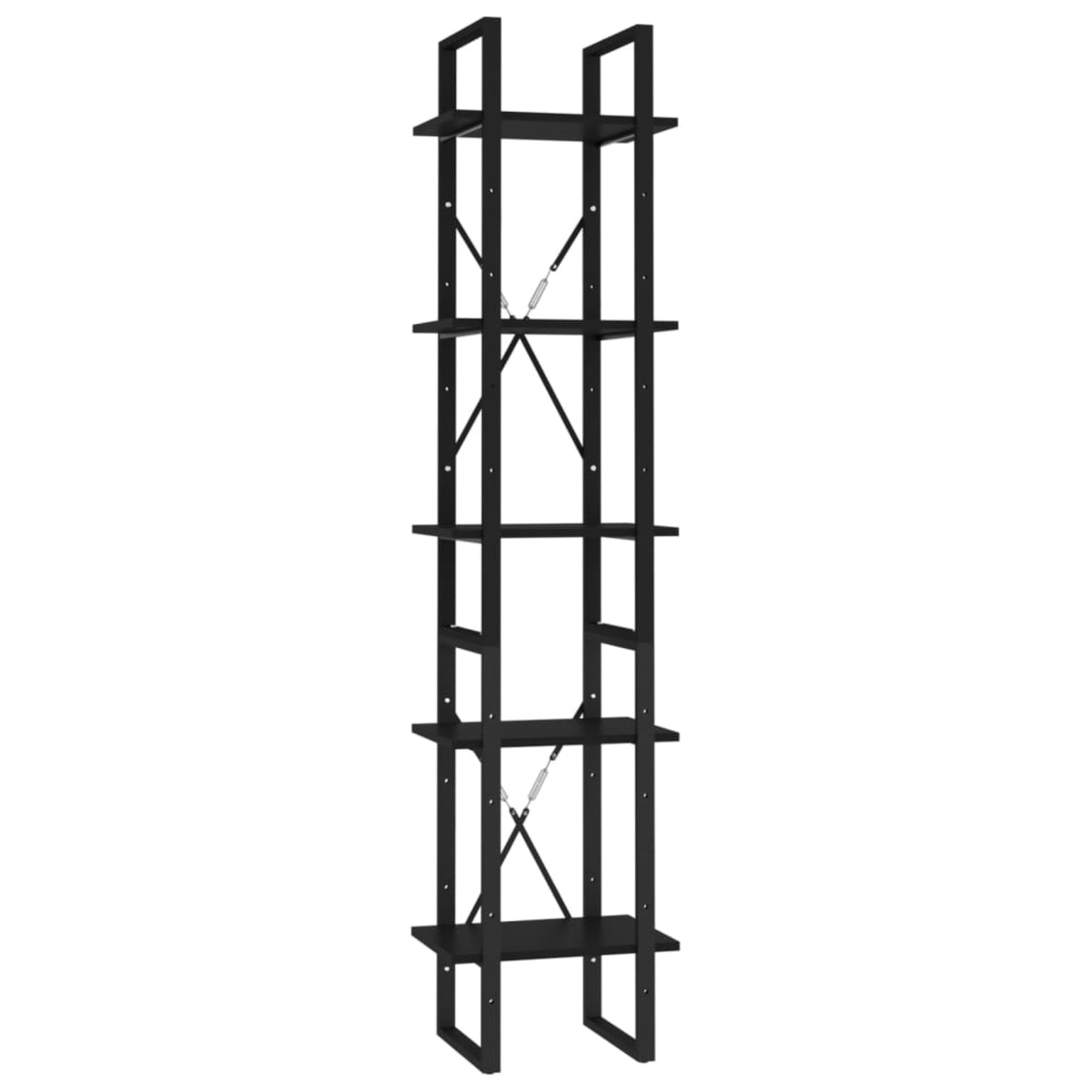 Vidaxl 5-Tier Book Cabinet Black 15.7' X 11.8' X 69.9' Chipboard