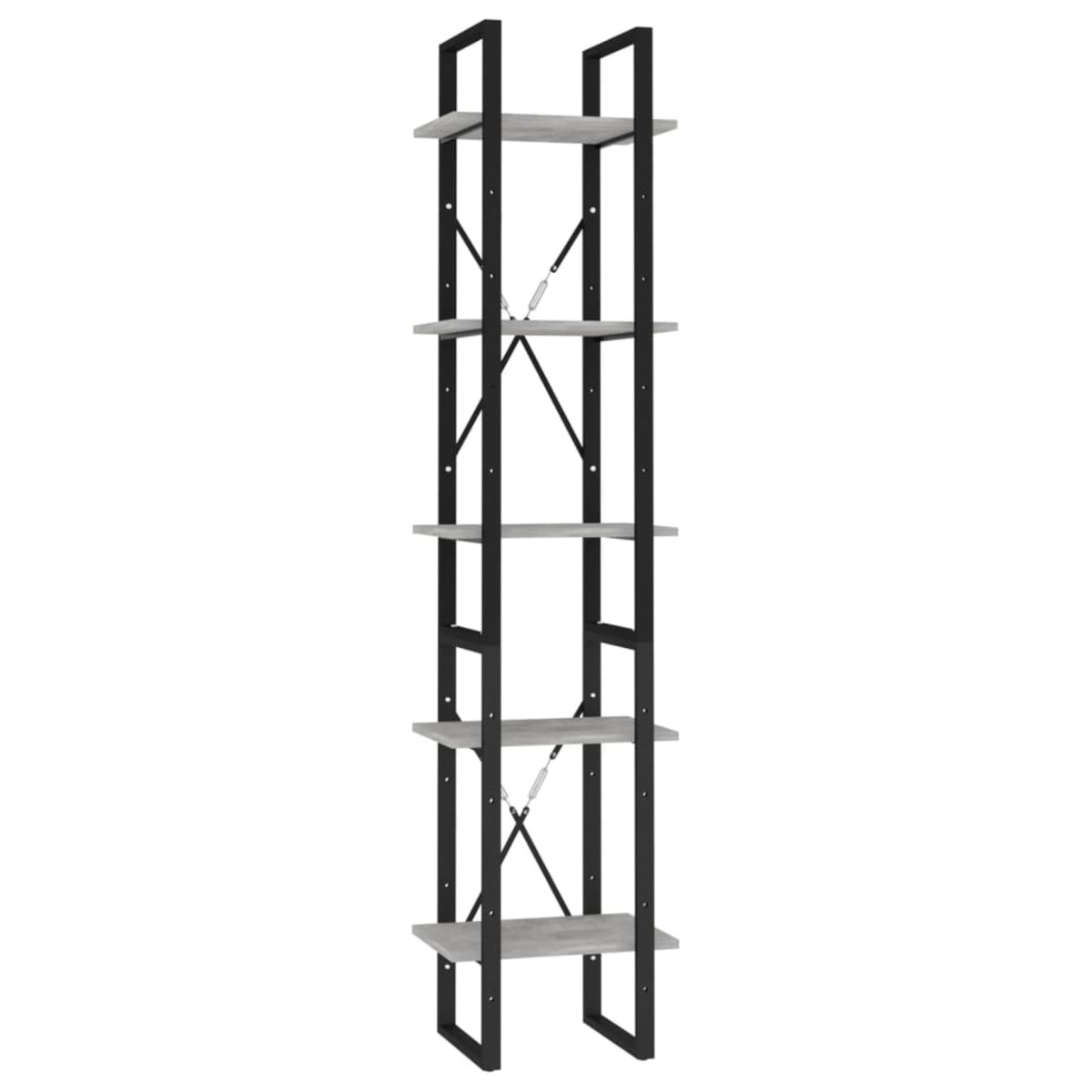 Vidaxl 5-Tier Book Cabinet Concrete Gray 15.7' X 11.8' X 69.9' Chipboard