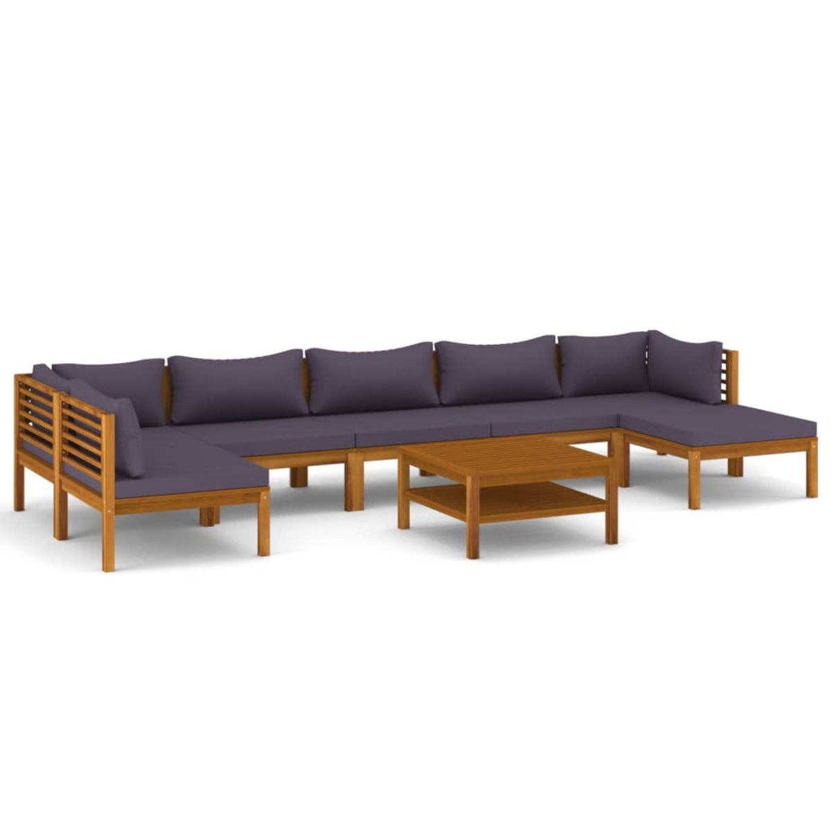 Vidaxl 8 Piece Patio Lounge Set With Cushion Solid Acacia Wood