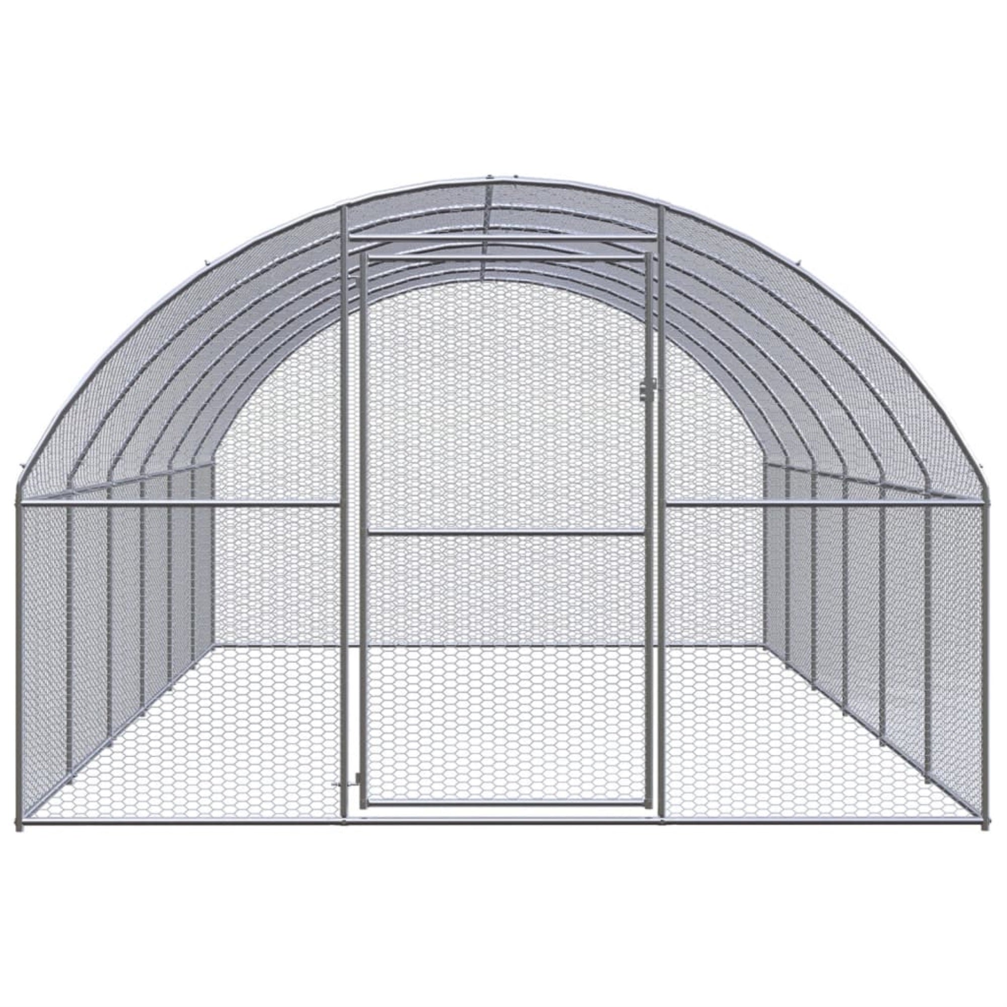 Vidaxl Outdoor Chicken Coop 9.8'X19.7'X6.6' Galvanized Steel