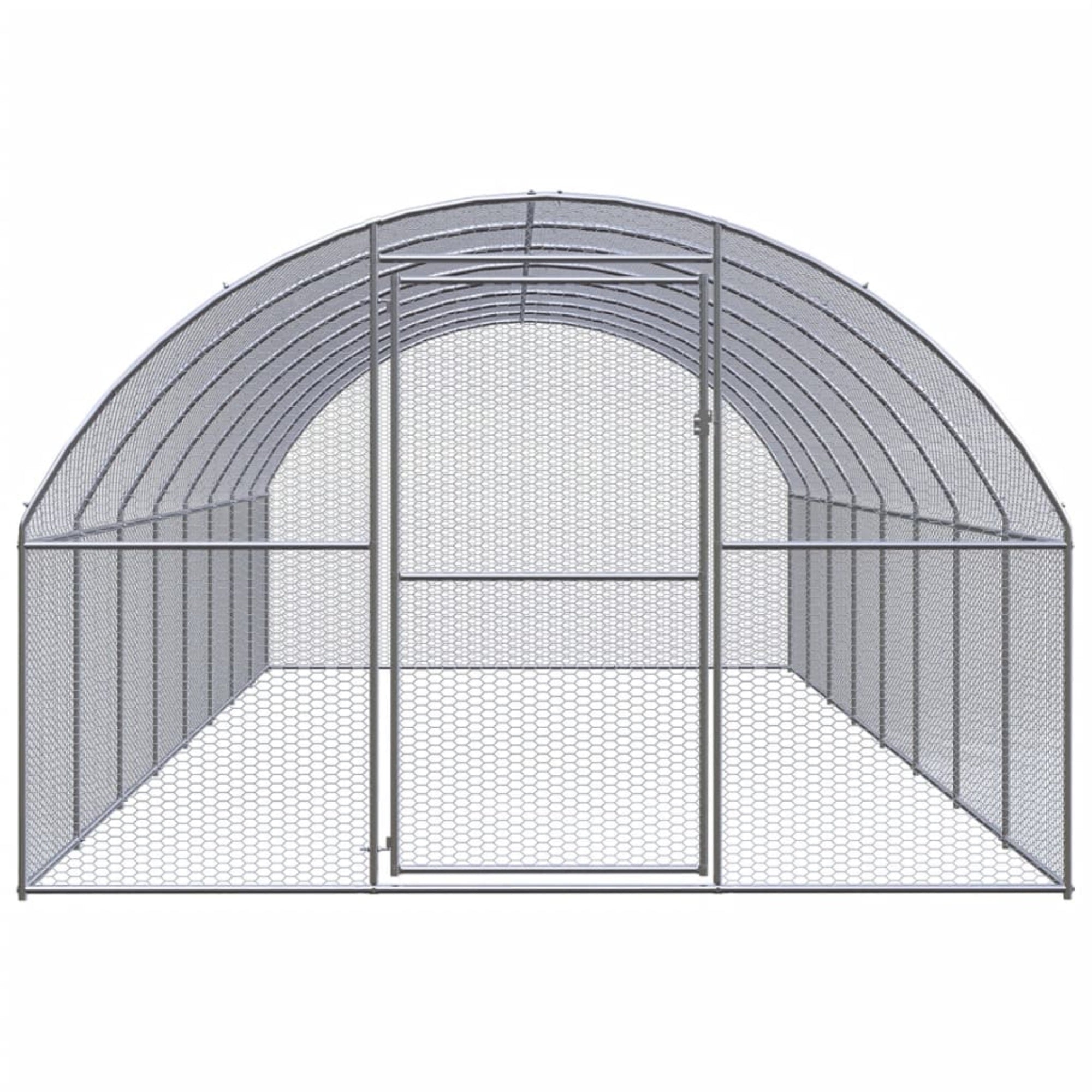Vidaxl Outdoor Chicken Coop 9.8'X26.2'X6.6' Galvanized Steel