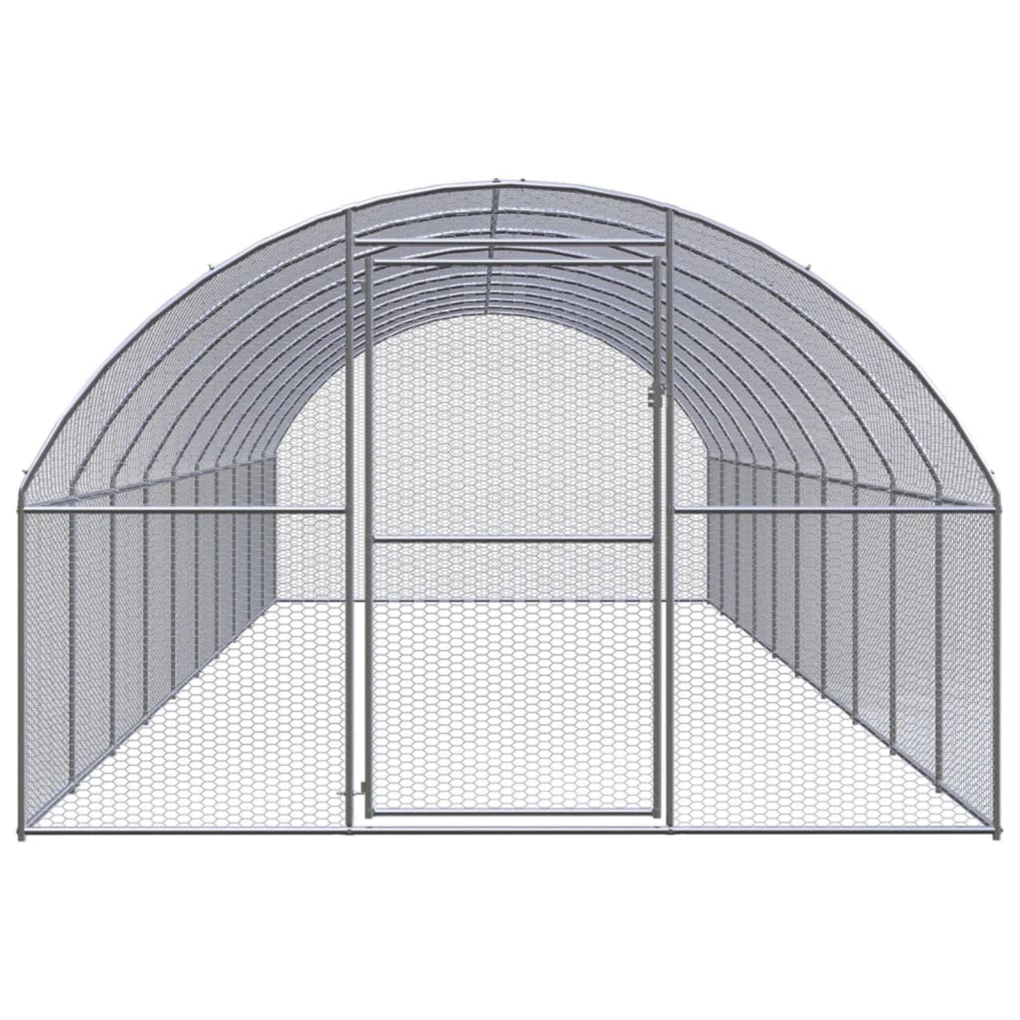 Vidaxl Outdoor Chicken Coop 9.8'X32.8'X6.6' Galvanized Steel