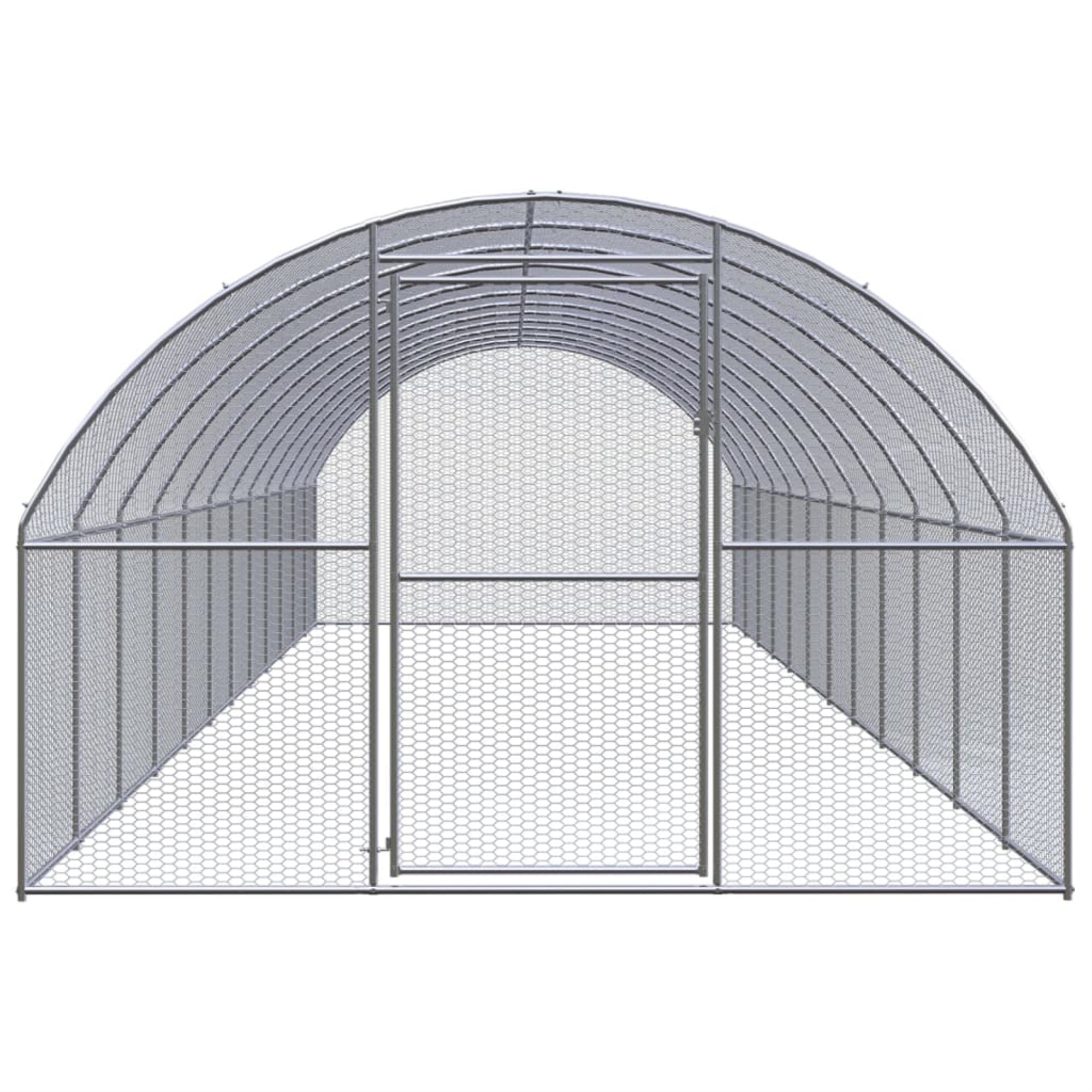 Vidaxl Outdoor Chicken Coop 9.8'X39.4'X6.6' Galvanized Steel