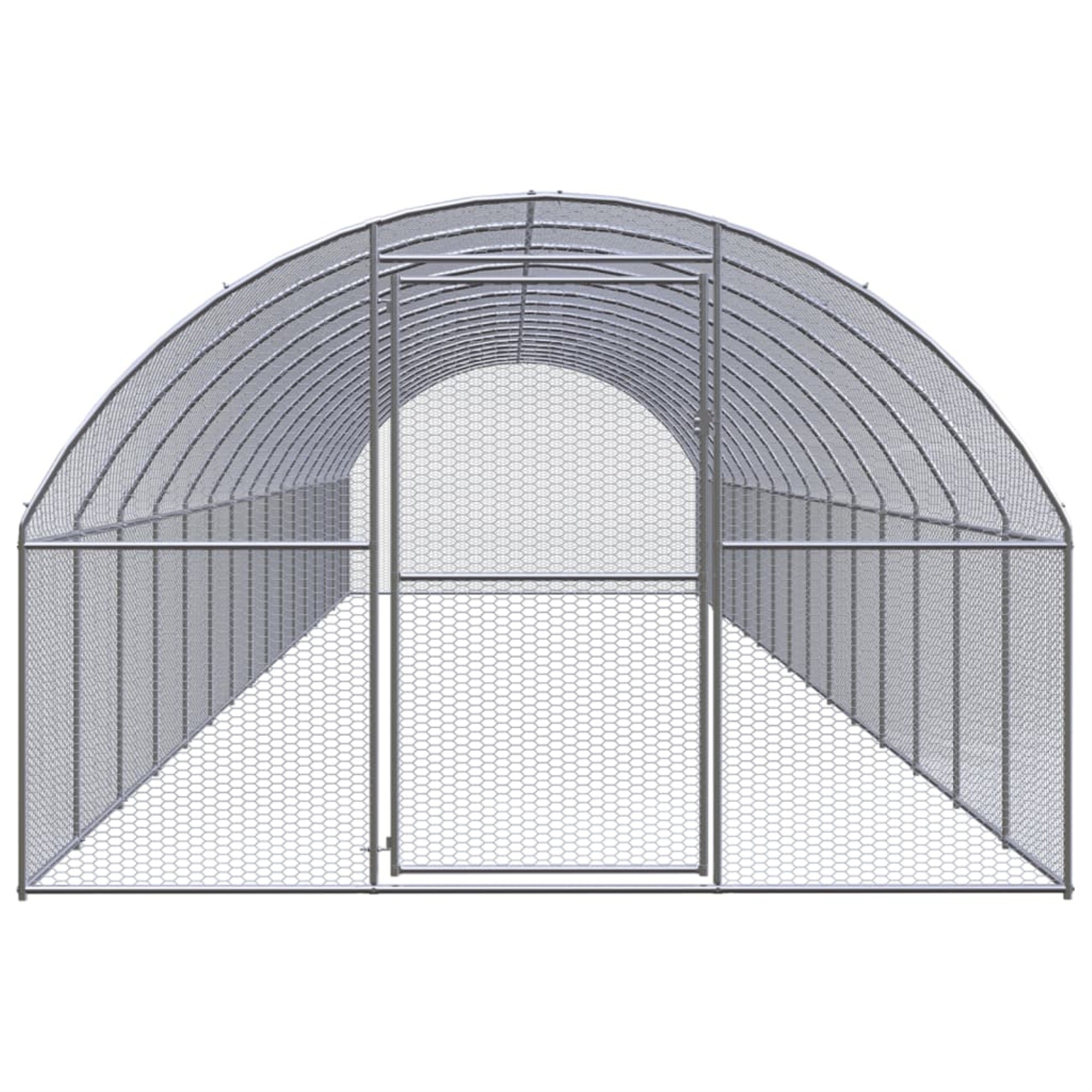 Vidaxl Outdoor Chicken Coop 9.8'X52.5'X6.6' Galvanized Steel