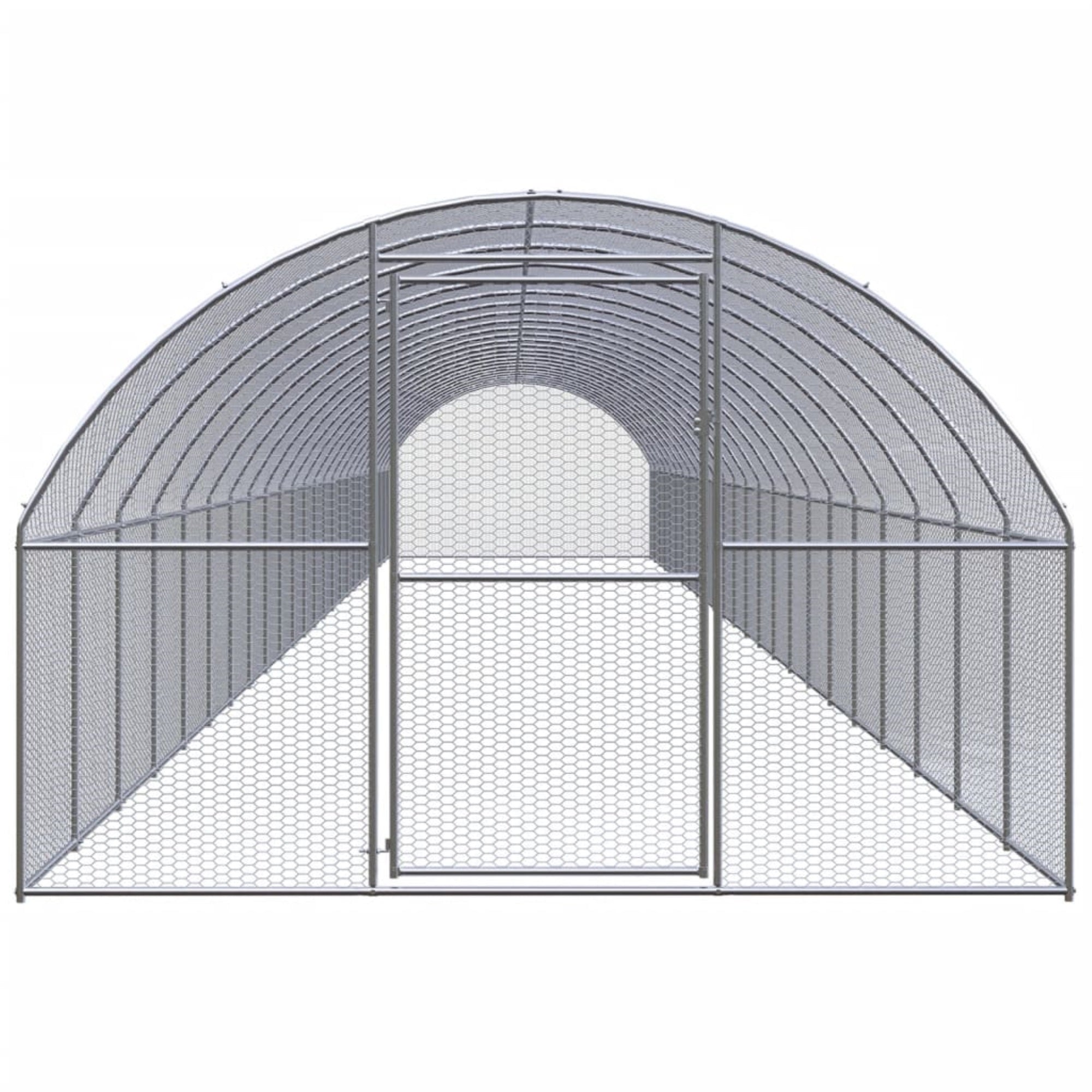 Vidaxl Outdoor Chicken Coop 9.8'X78.7'X6.6' Galvanized Steel