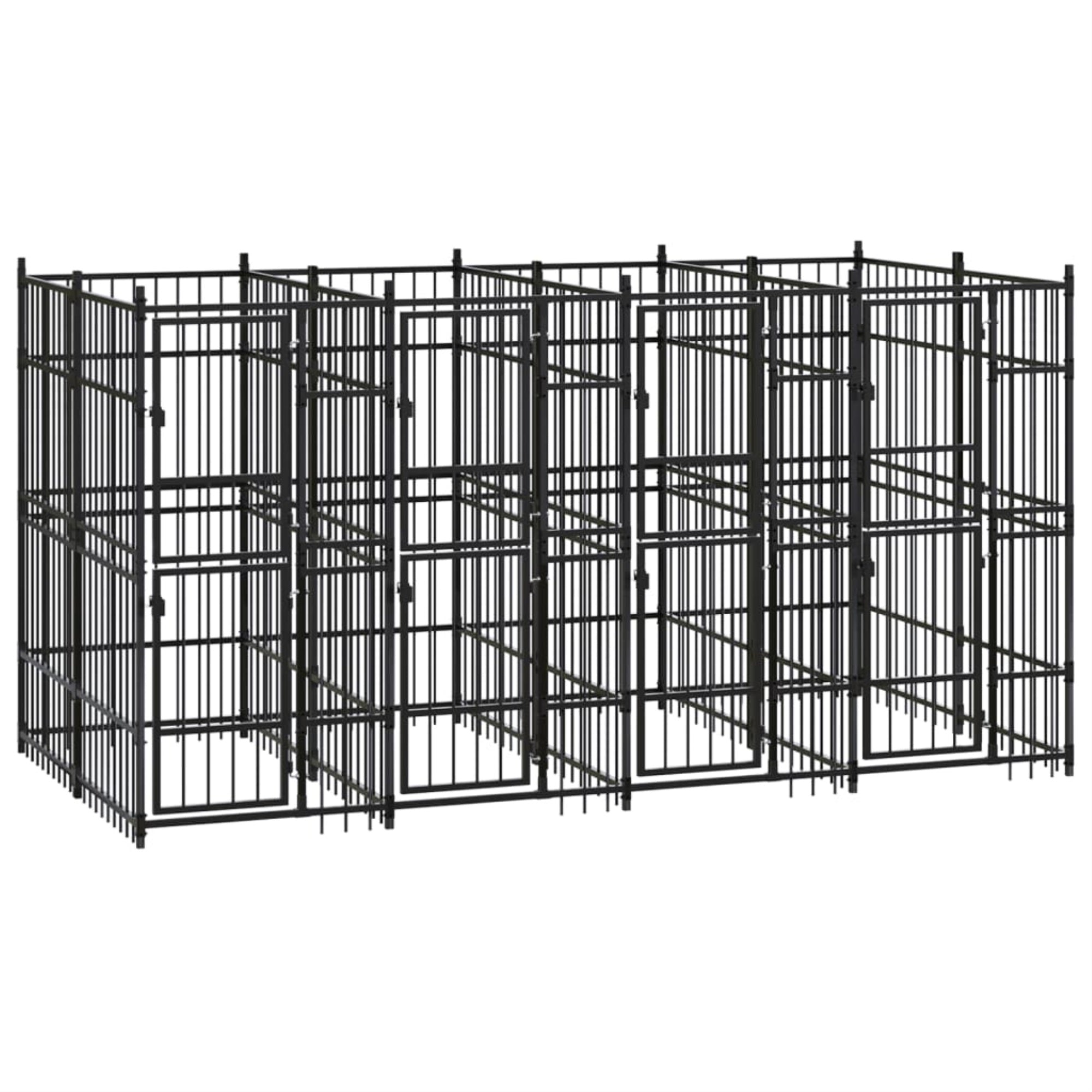 Vidaxl Outdoor Dog Kennel Steel 79.3 Ft