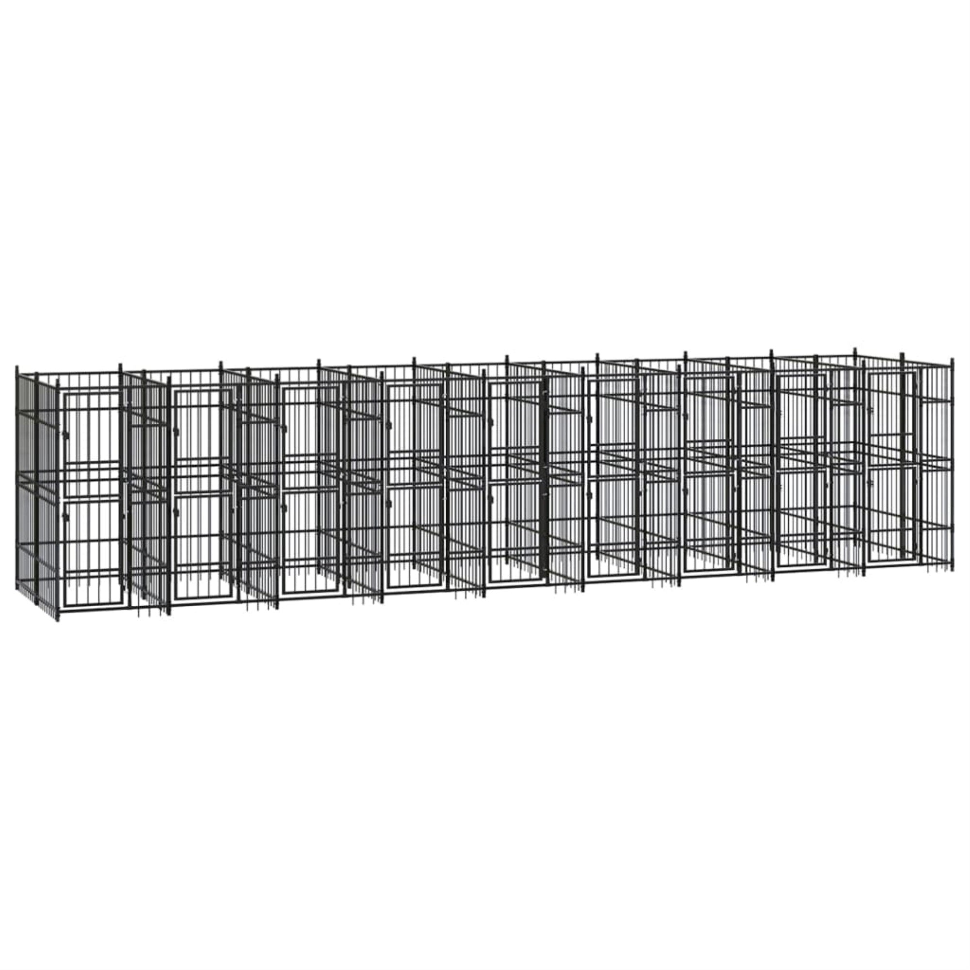 Vidaxl Outdoor Dog Kennel Steel 178.6 Ft