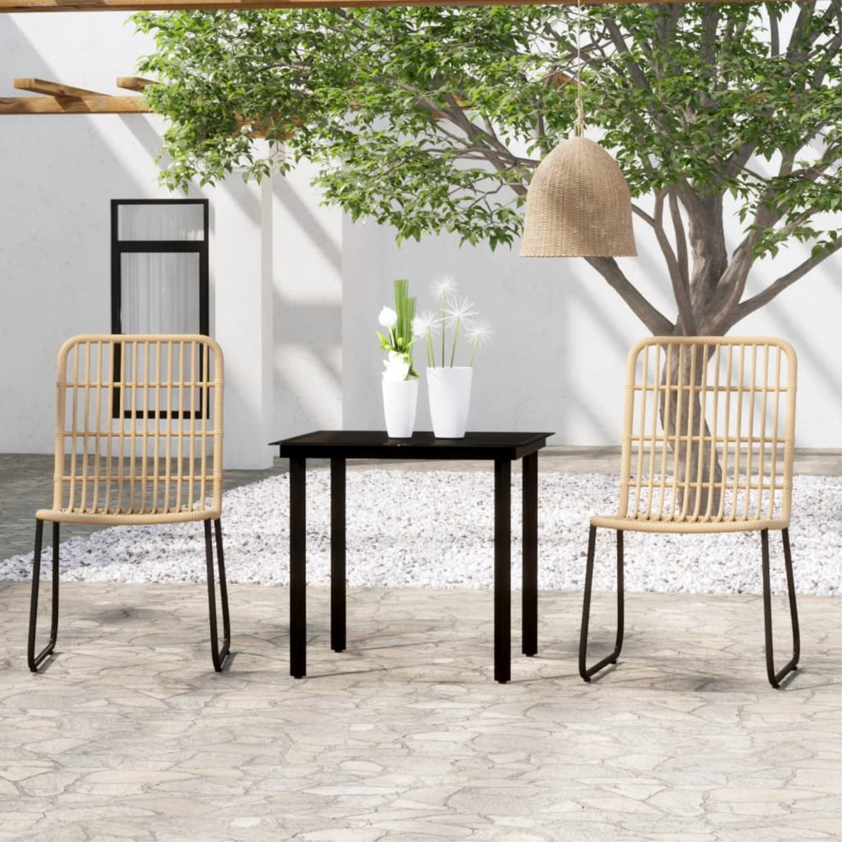 Vidaxl 3 Piece Patio Dining Set Oak