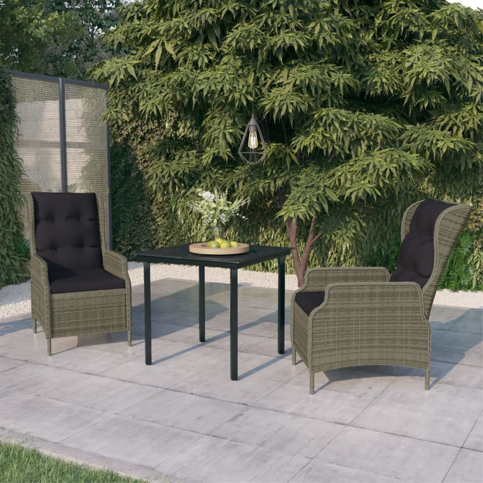 Vidaxl 3 Piece Patio Dining Set Brown