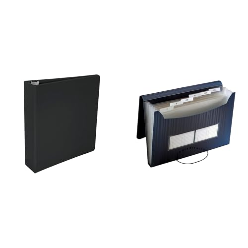 Casafoyer D-Ring Binder & Poly Expanding File Combo Kit for Efficient Document Organization