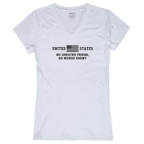 Graphic V-Neck, No Greater, White, S