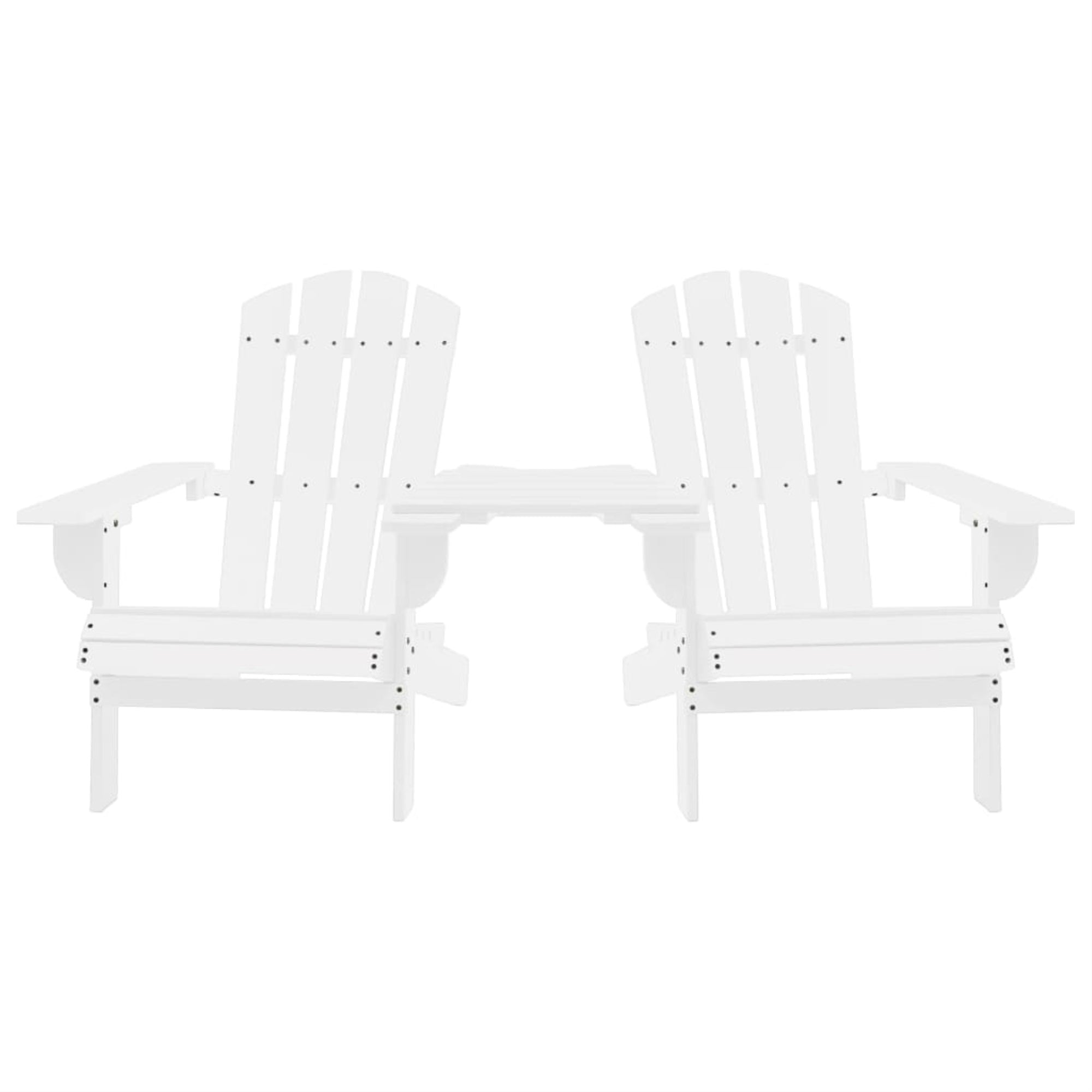 Vidaxl Patio Adirondack Chairs With Tea Table Solid Wood Fir White