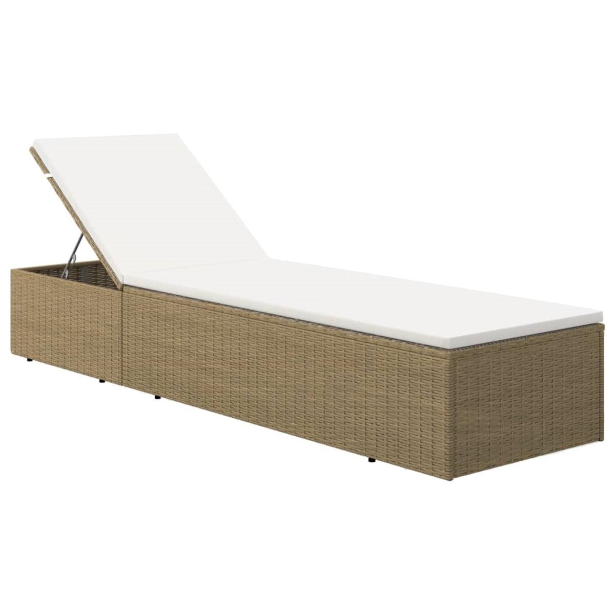 Vidaxl Sunlounger Poly Rattan Brown And Cream White