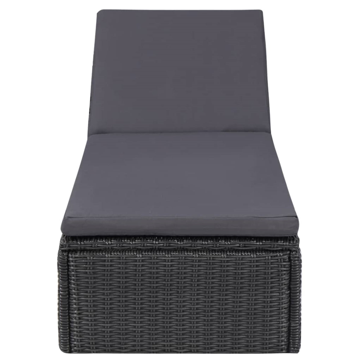 Vidaxl Sunlounger Poly Rattan Black And Dark Gray