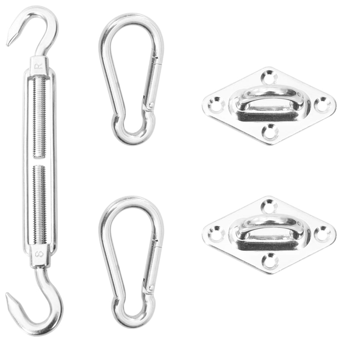 Vidaxl 5 Piece Sunshade Sail Mounting Kit Stainless Steel