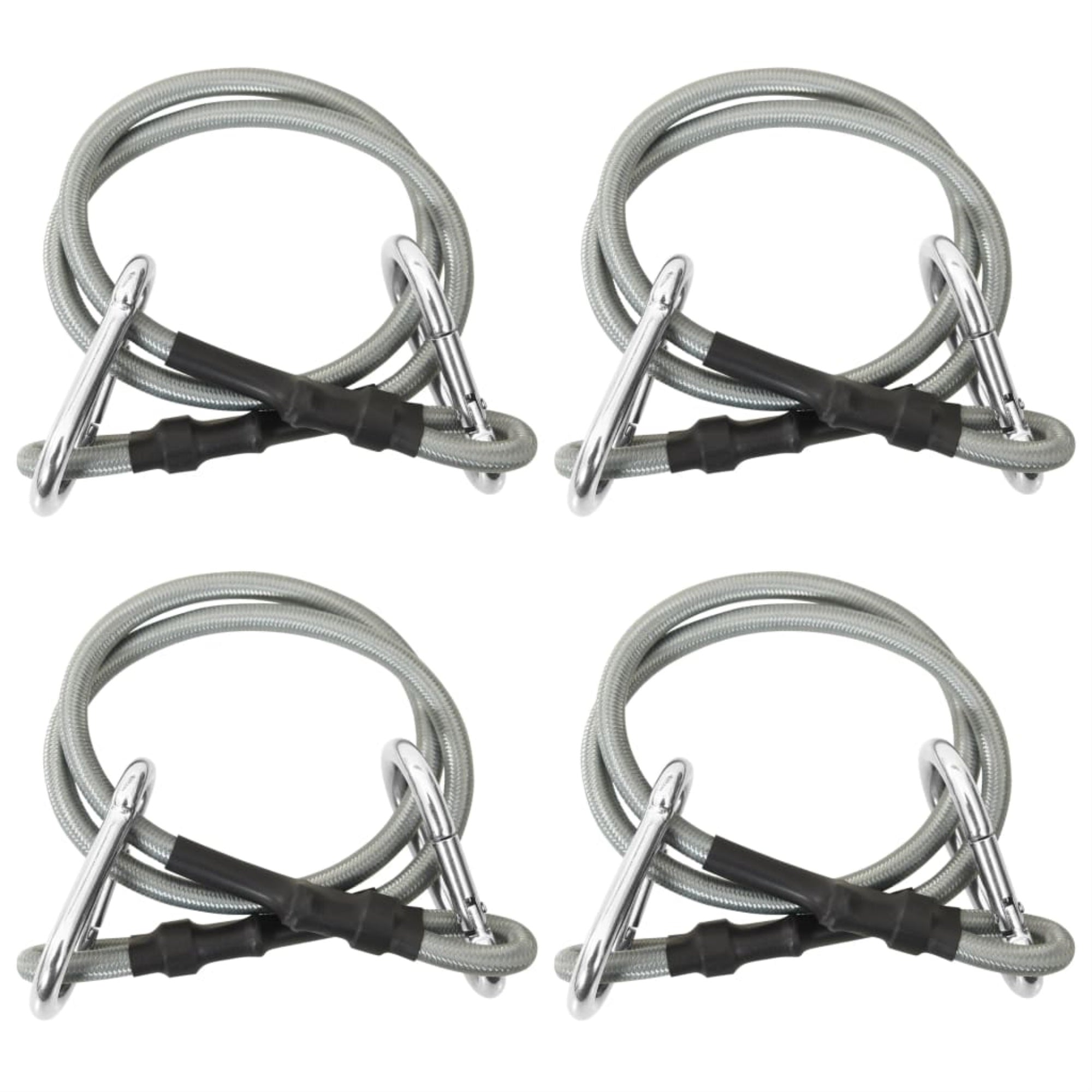 Vidaxl Ropes With Carabiner 4 Pcs Rubber