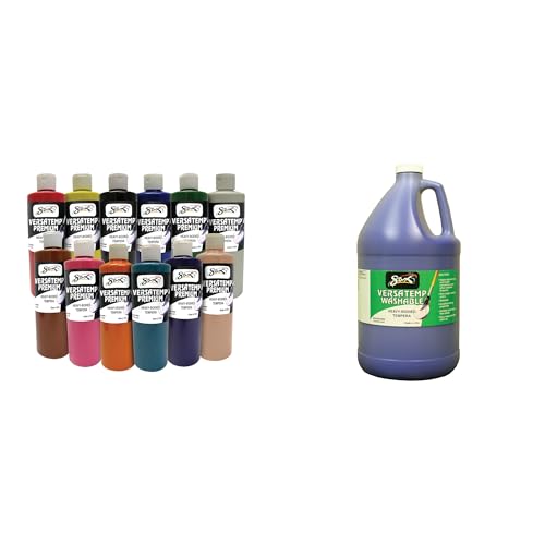 Casafoyer Versatemp Premium Tempera Paint Set & Washable Primary Blue Combo Kit for Creative Art Projects
