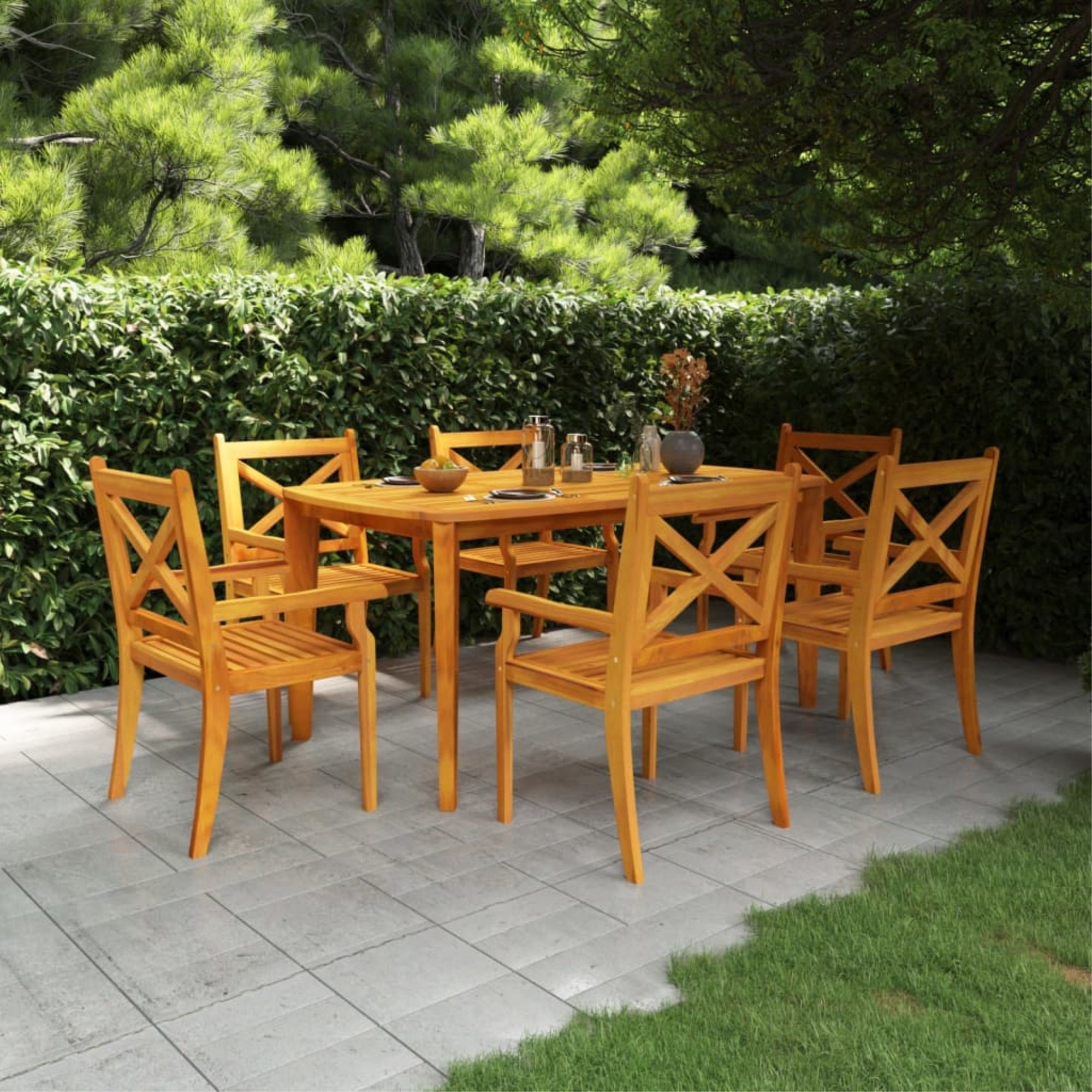 Vidaxl Patio Table 63'X35.4'X29.5' Solid Wood Acacia