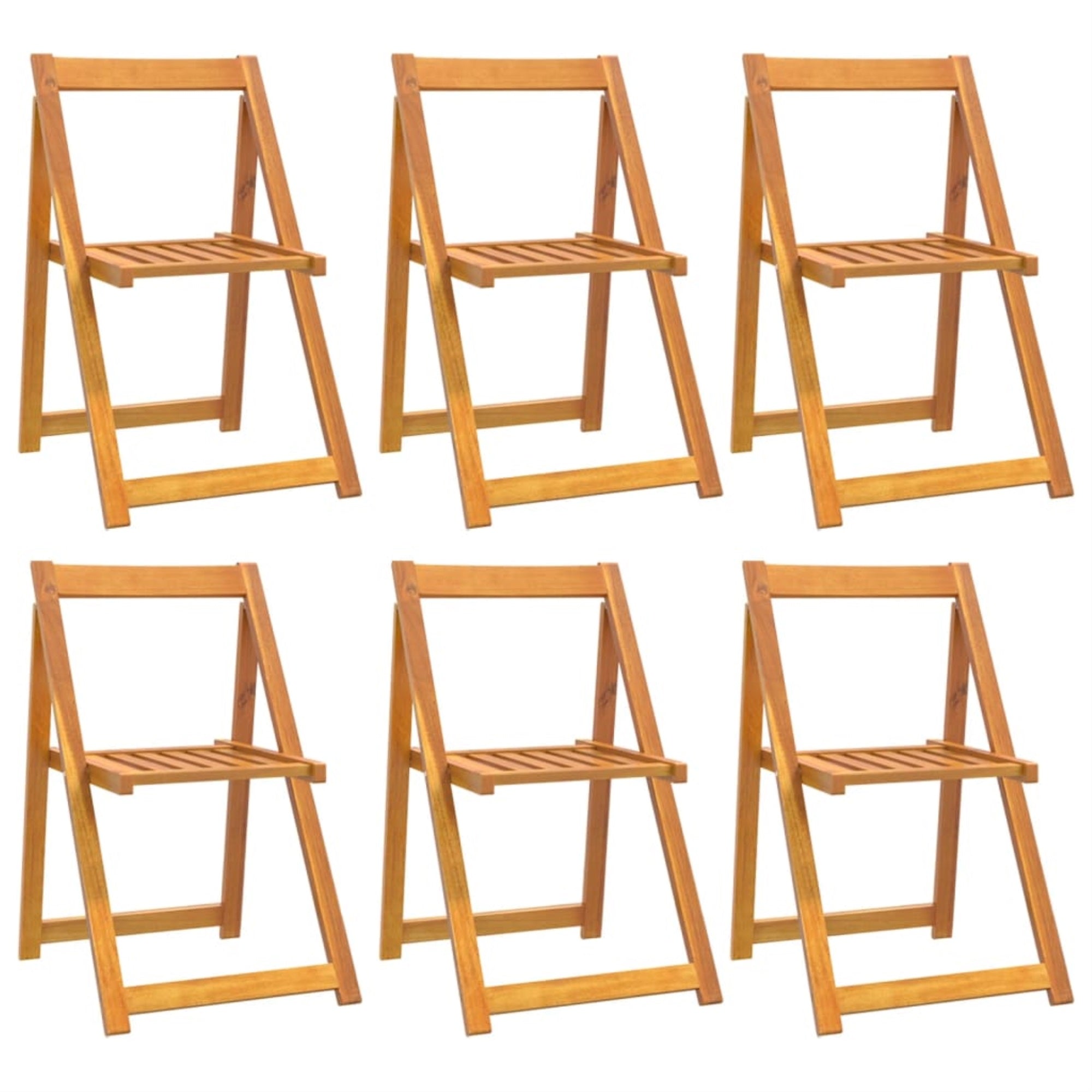 Vidaxl Folding Garden Chairs 6 Pcs Solid Wood Acacia