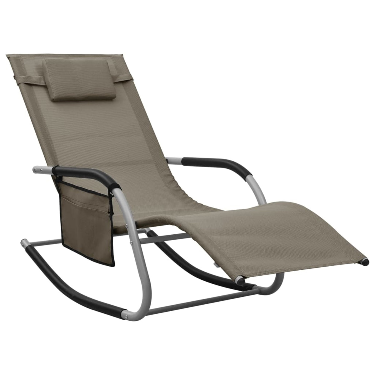 Vidaxl Sun Lounger Textilene Taupe And Gray