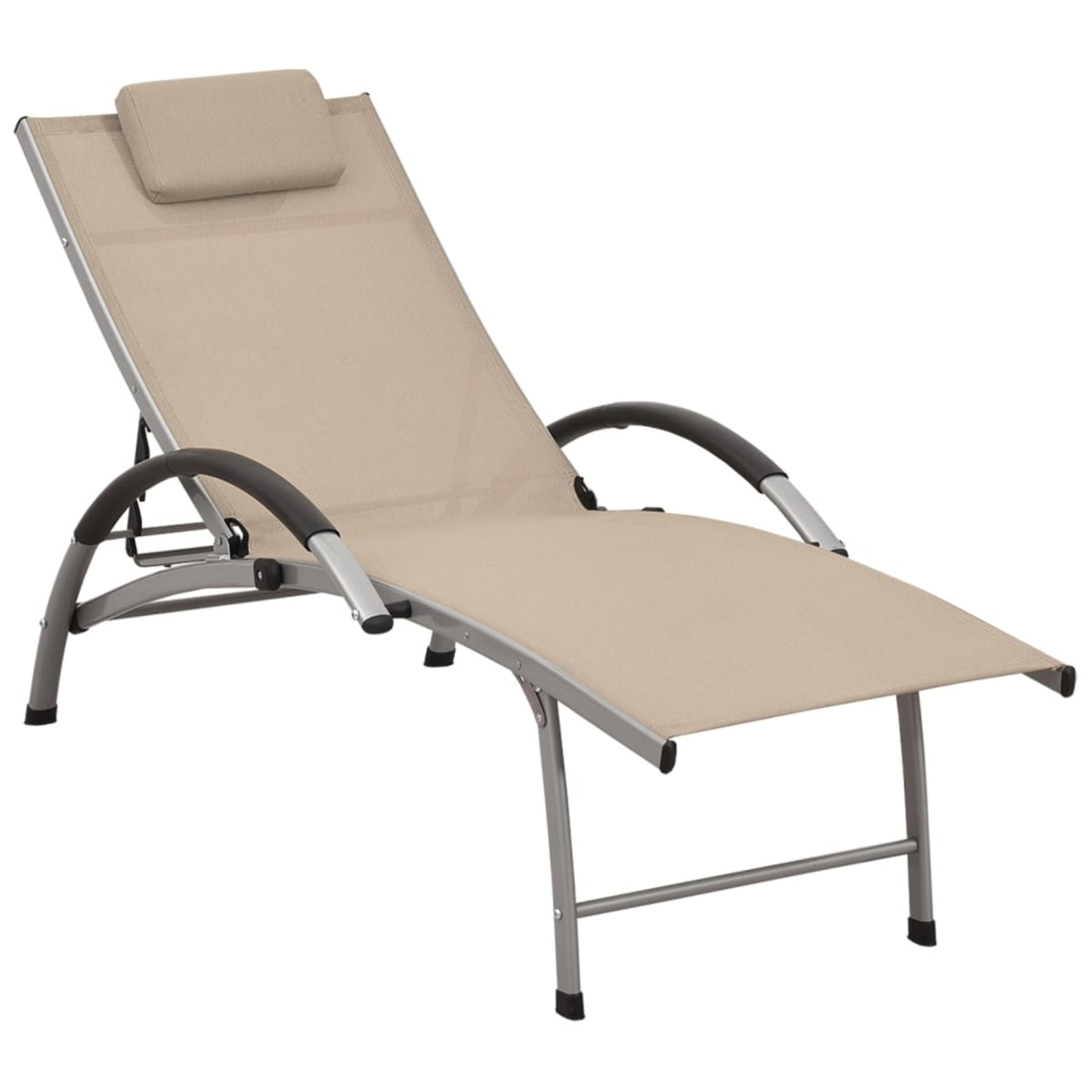 Vidaxl Sun Lounger Textilene And Aluminum Cream
