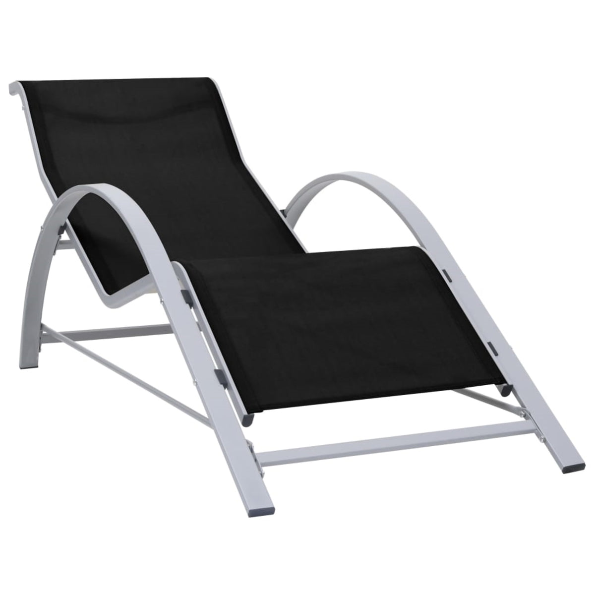 Vidaxl Sunlounger Textilene And Aluminum Black