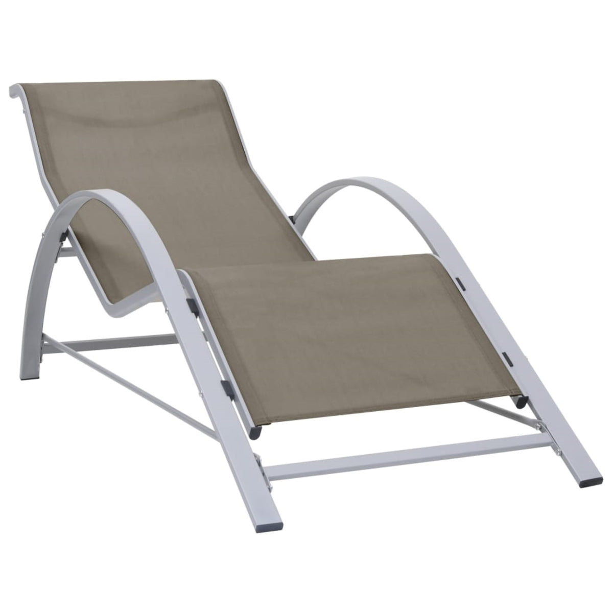 Vidaxl Sunlounger Textilene And Aluminum Taupe