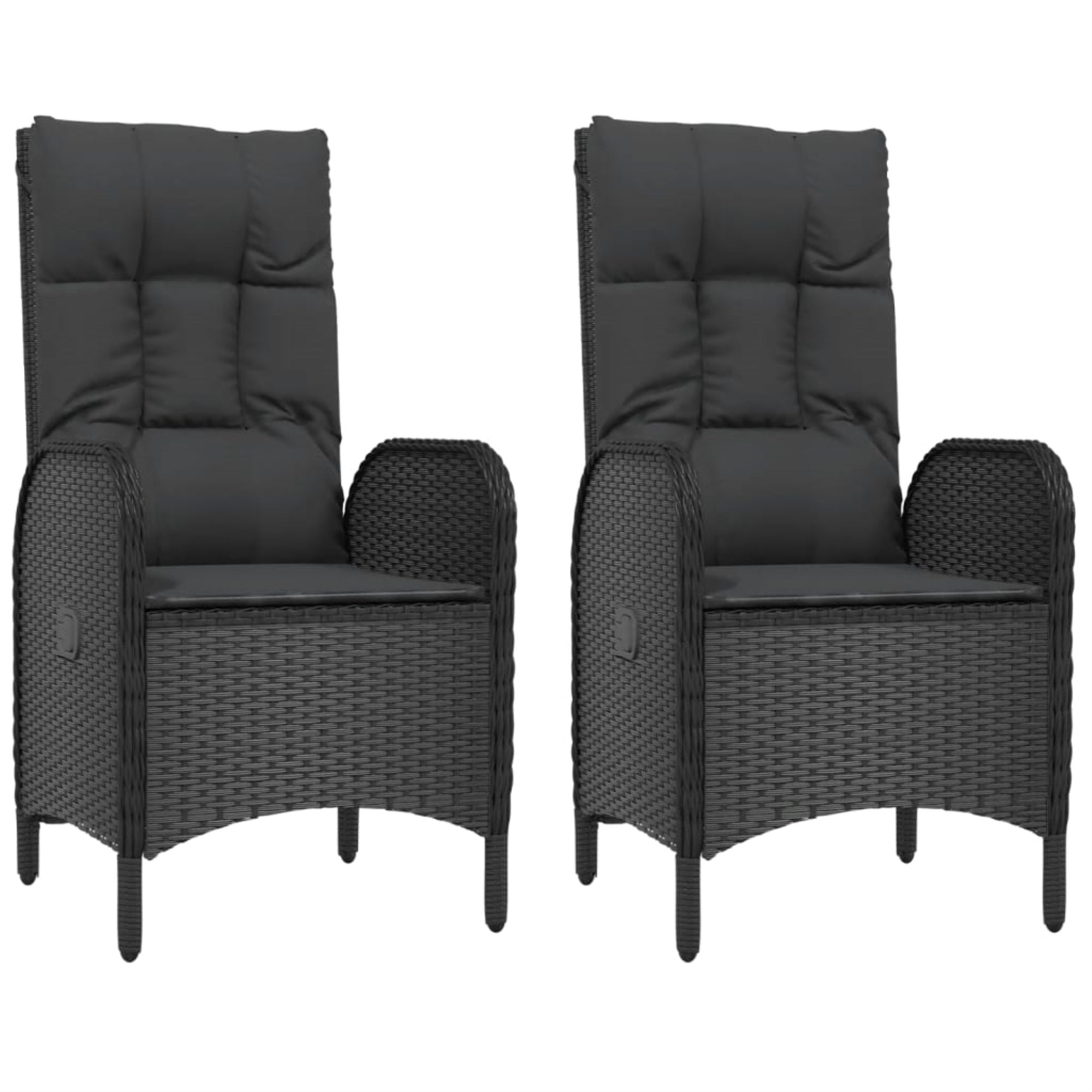 Vidaxl Patio Chairs 2 Pcs Poly Rattan Black