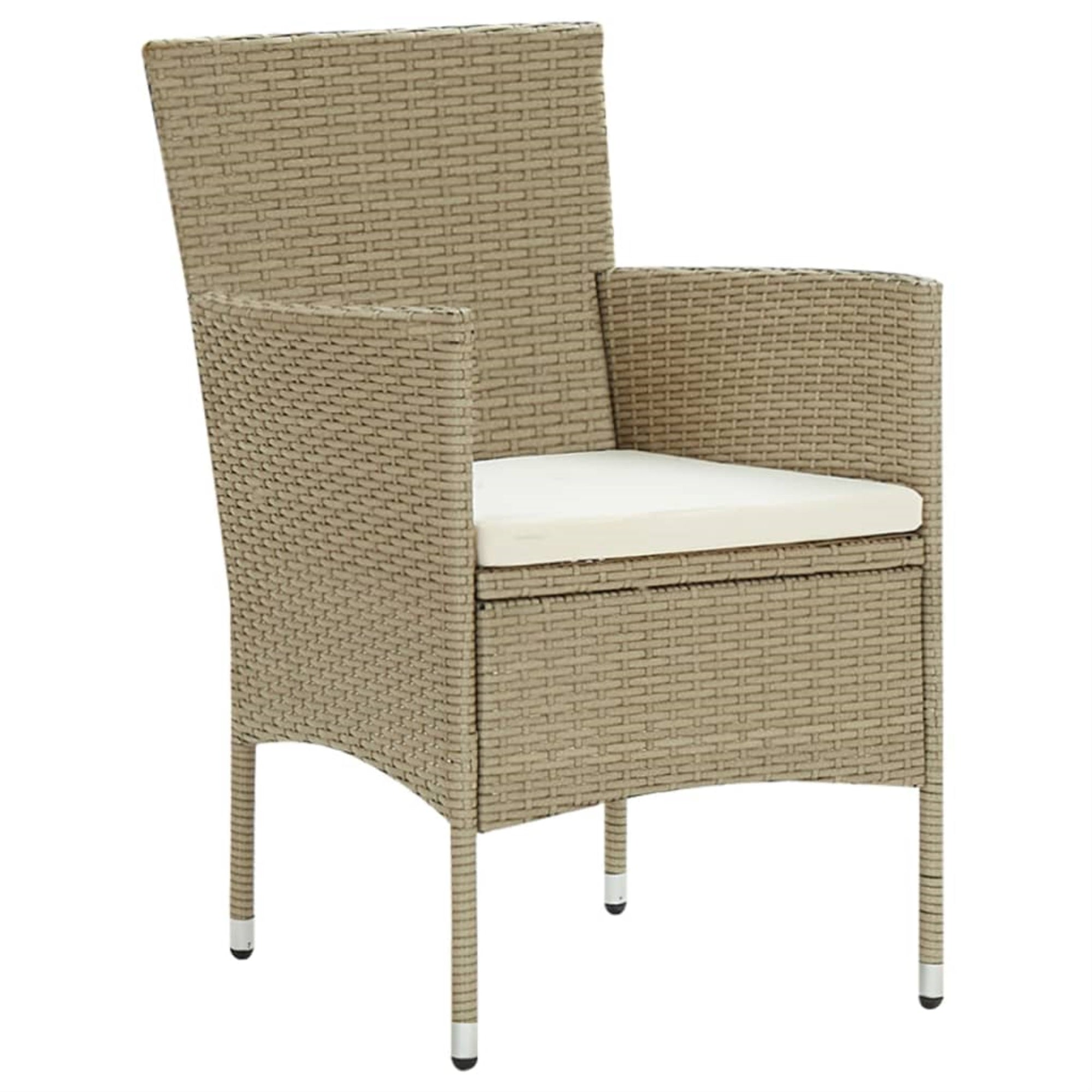 Vidaxl Patio Dining Chairs 4 Pcs Poly Rattan Beige