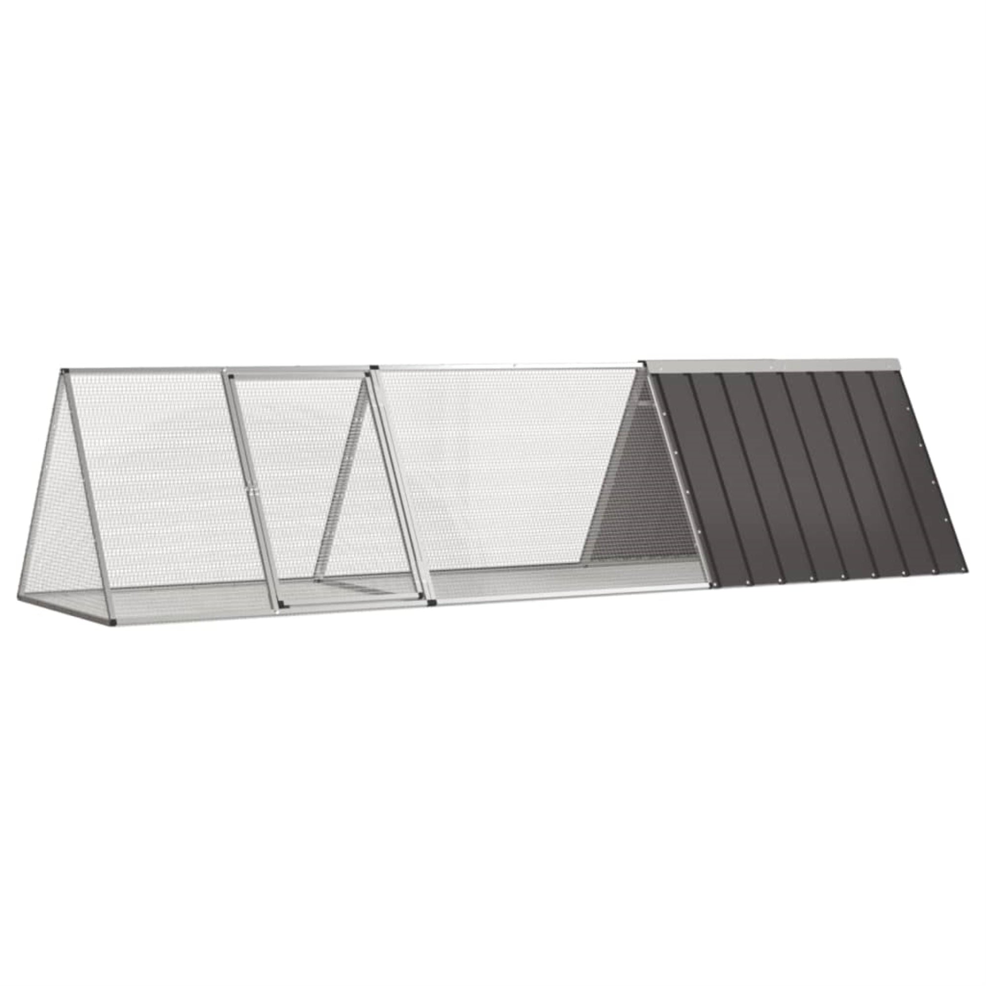 Vidaxl Rabbit Cage Anthracite 119.1'X31.7'X28' Galvanized Steel