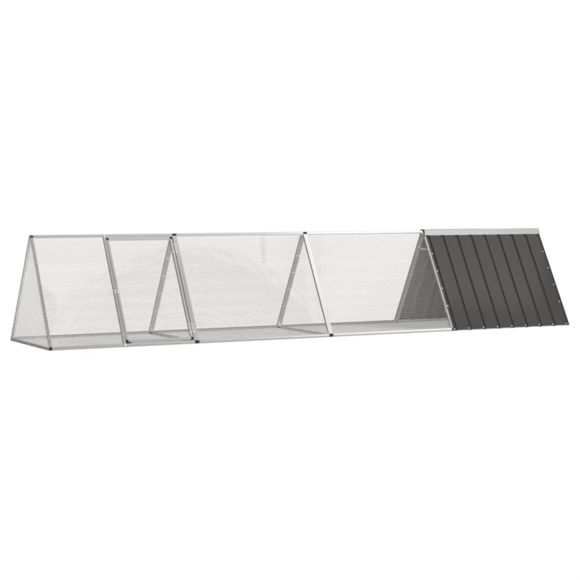 Vidaxl Rabbit Cage Anthracite 158.9'X31.7'X28' Galvanized Steel
