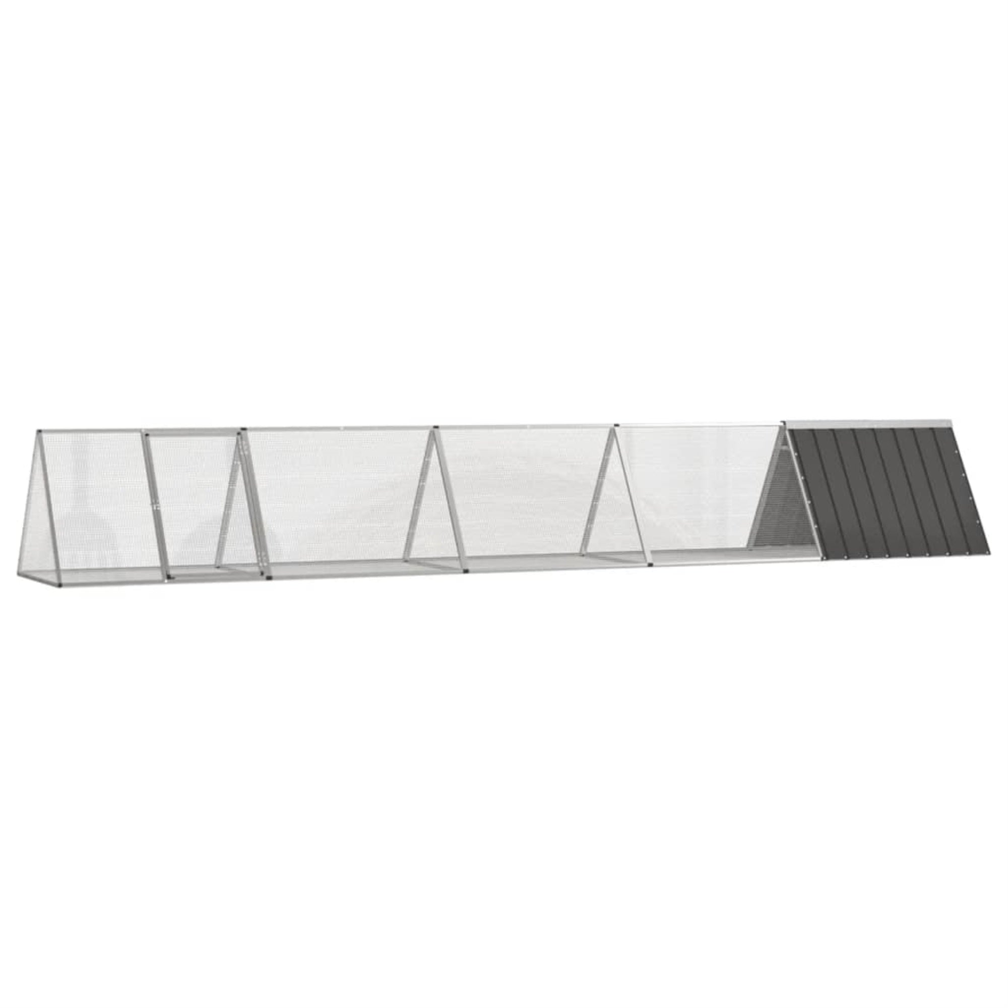 Vidaxl Rabbit Cage Anthracite 198.6'X31.7'X28' Galvanized Steel