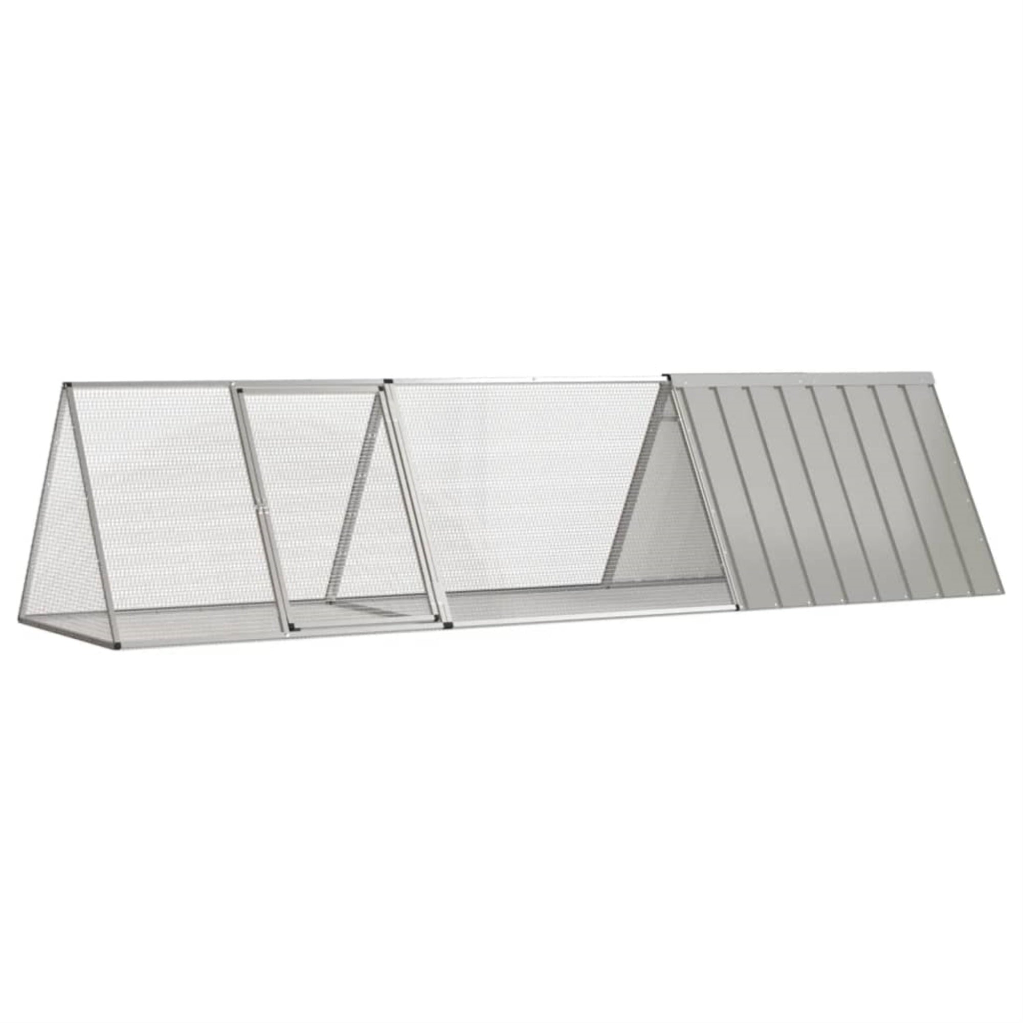 Vidaxl Rabbit Cage Gray 119.1'X31.7'X28' Galvanized Steel