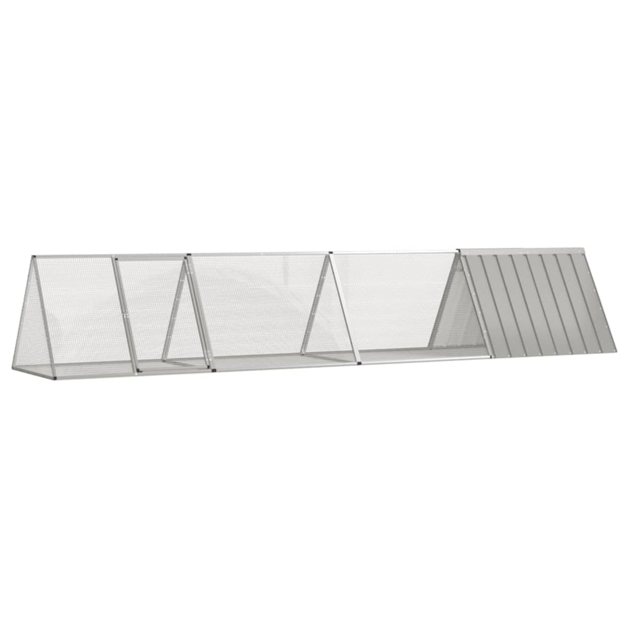 Vidaxl Rabbit Cage Gray 158.9'X31.7'X28' Galvanized Steel