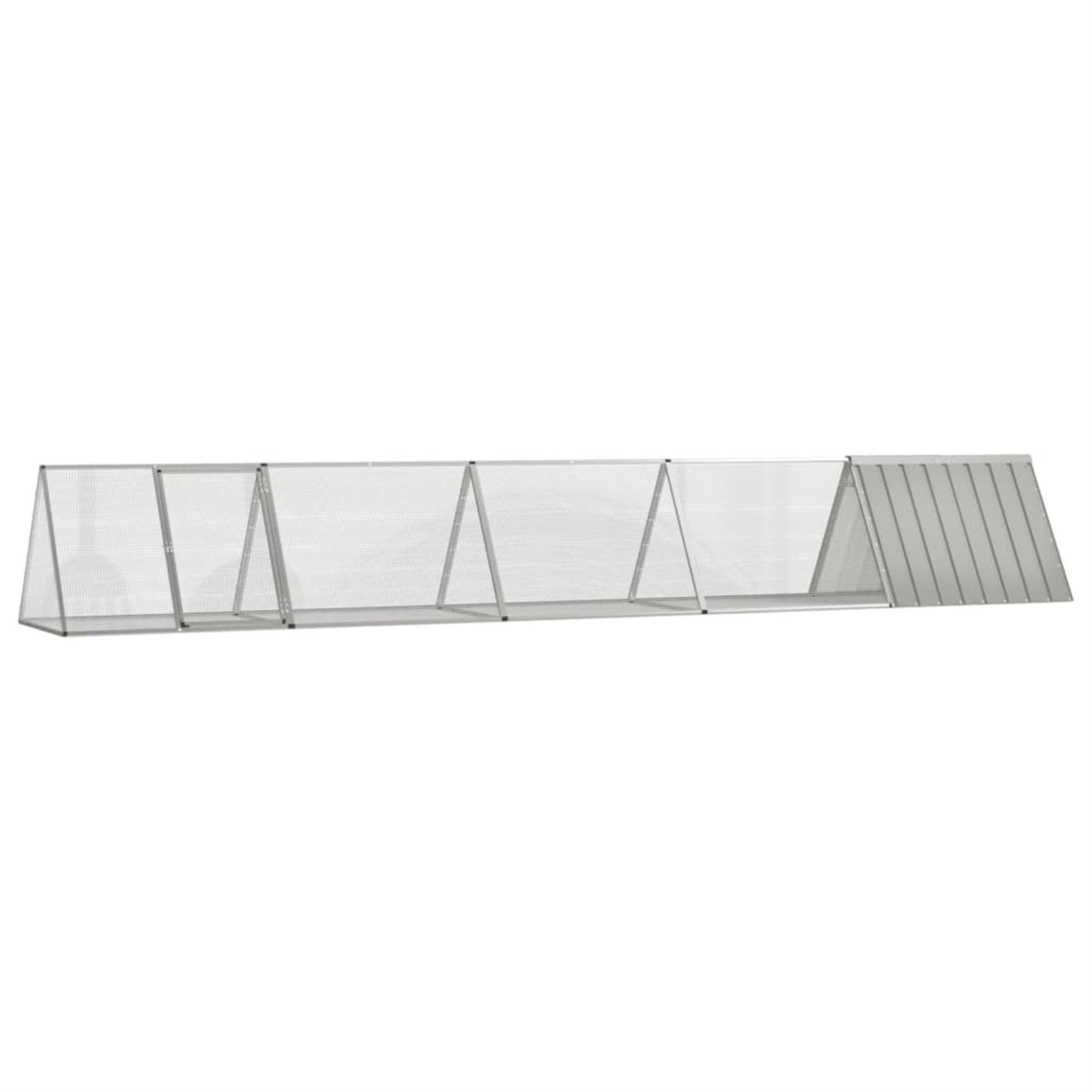 Vidaxl Rabbit Cage Gray 198.6'X31.7'X28' Galvanized Steel
