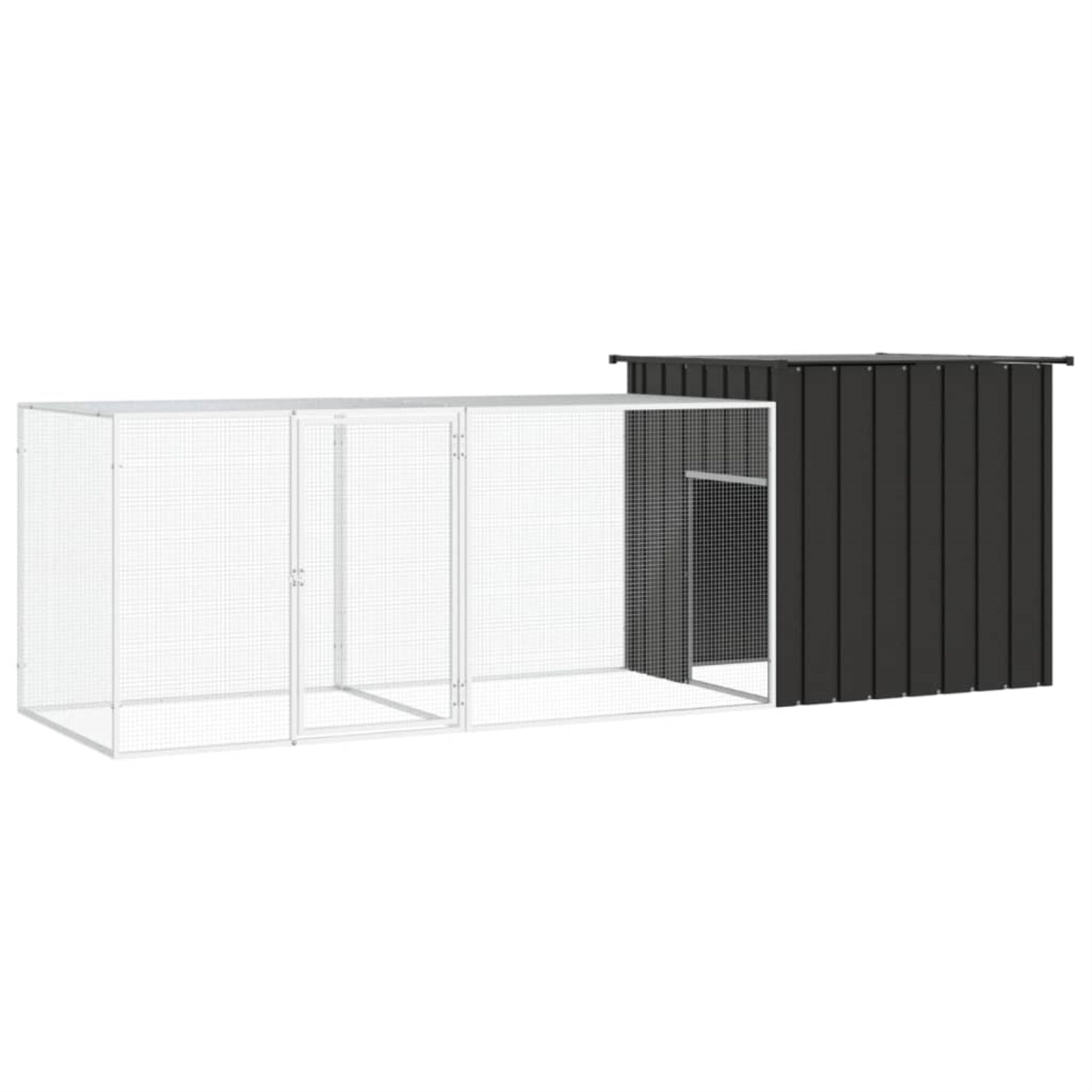 Vidaxl Chicken Cage Anthracite 118.1'X35.8'X39.4' Galvanized Steel