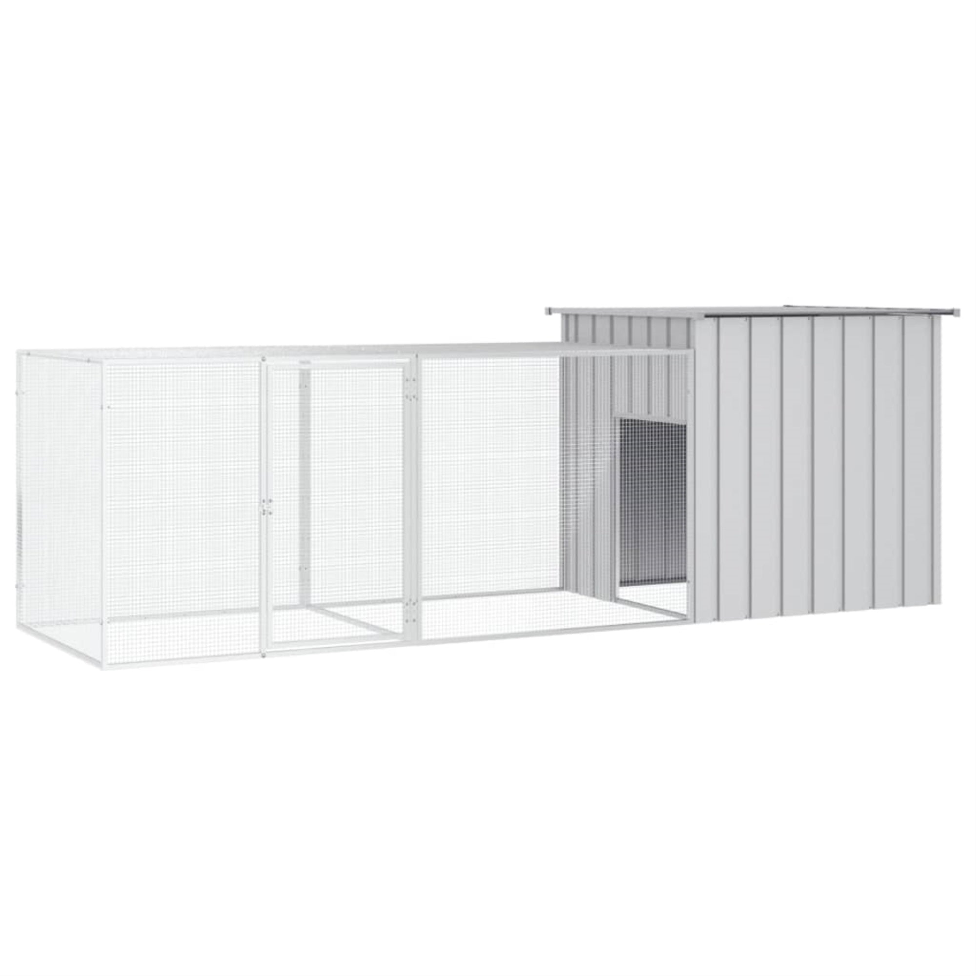 Vidaxl Chicken Cage Gray 118.1'X35.8'X39.4' Galvanized Steel