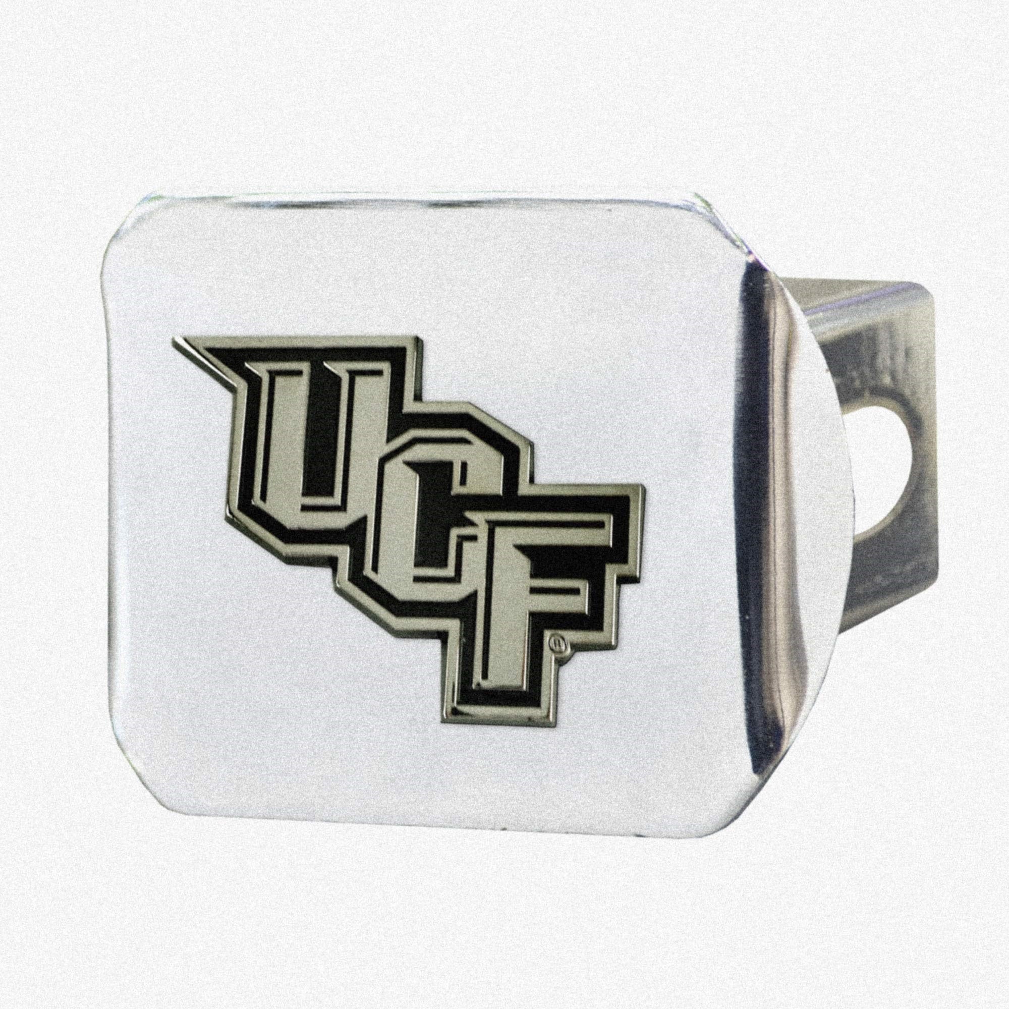 University Of Central Florida Chrome Metal Hitch Cover With Chrome Metal 3D Emblem
