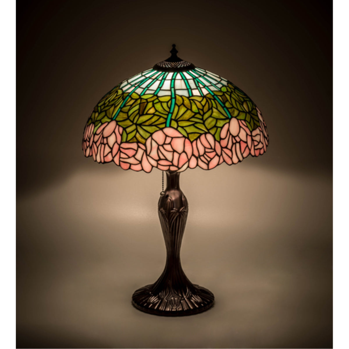 23' High Tiffany Cabbage Rose Table Lamp