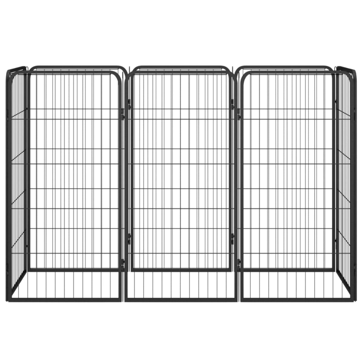 Vidaxl 8-Panel Dog Playpen Black 19.7'X39.4' Powder-Coated Steel