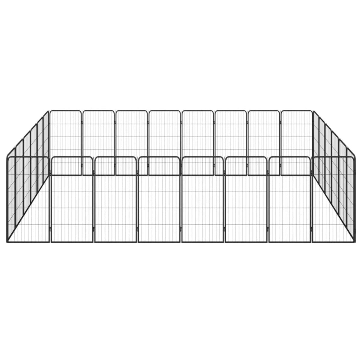 Vidaxl 28-Panel Dog Playpen Black 19.7'X39.4' Powder-Coated Steel