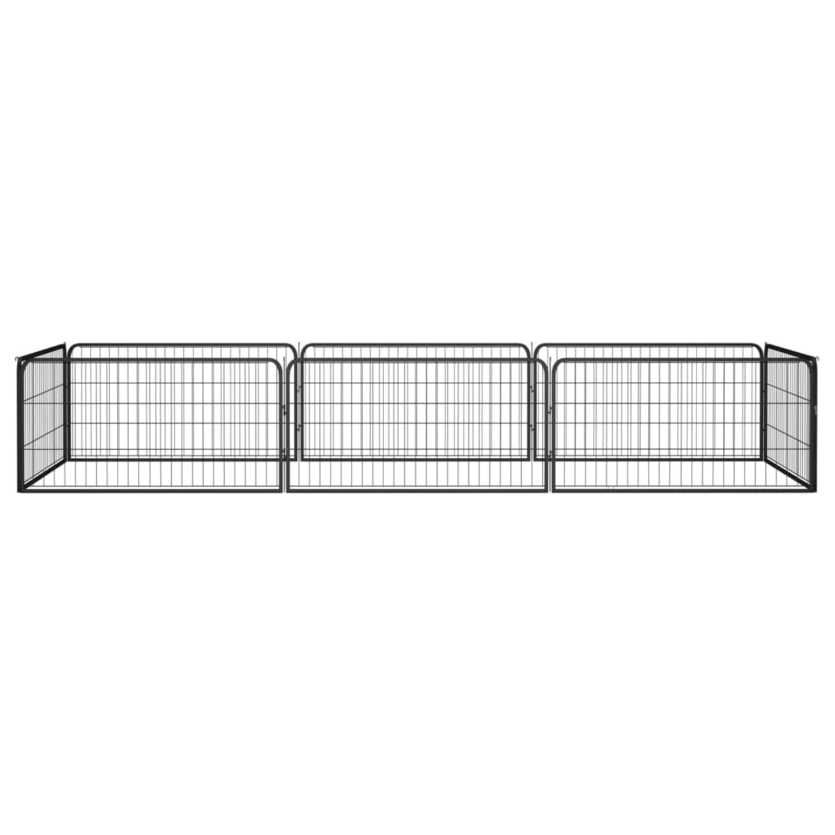 Vidaxl 8-Panel Dog Playpen Black 39.4'X19.7' Powder-Coated Steel