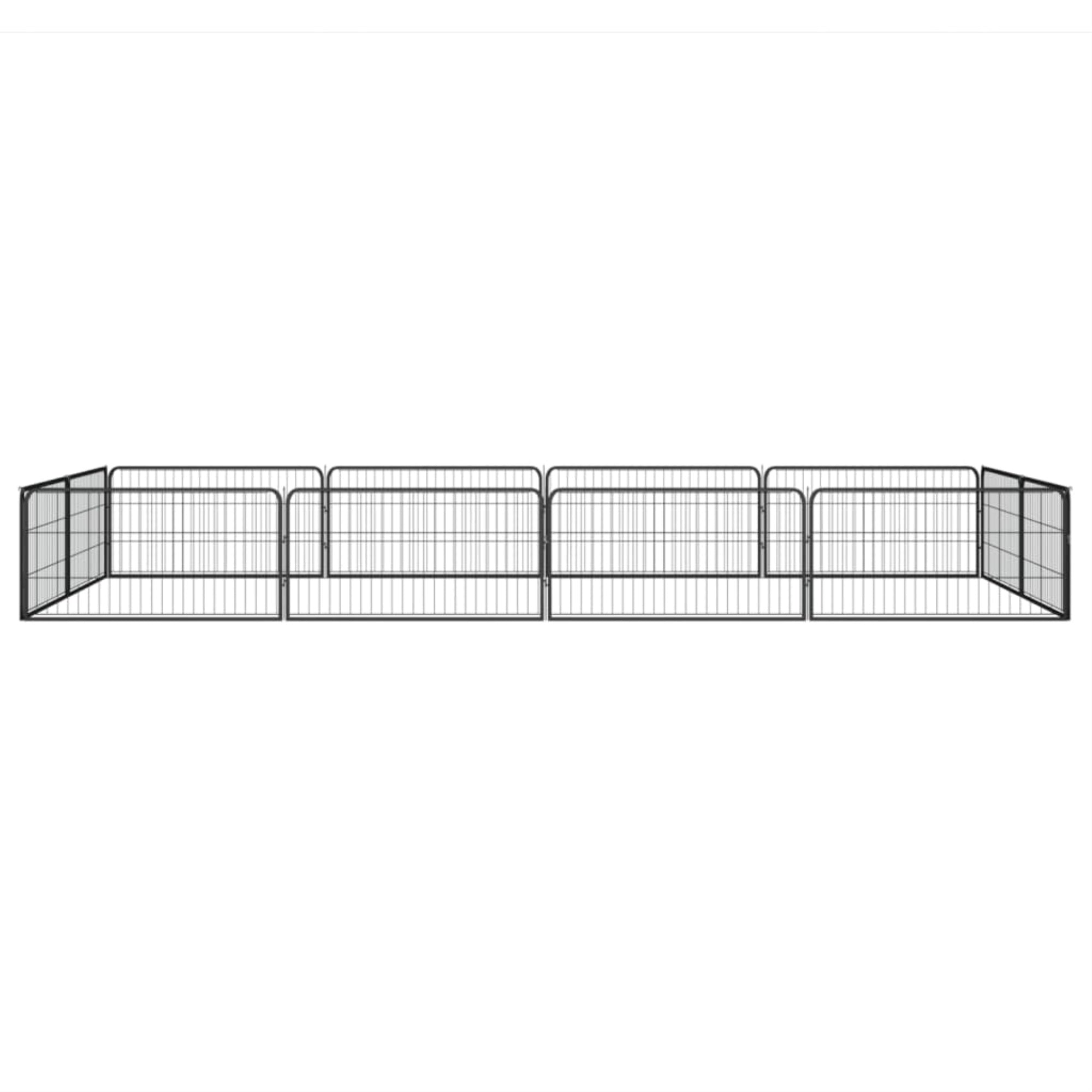 Vidaxl 12-Panel Dog Playpen Black 39.4'X19.7' Powder-Coated Steel