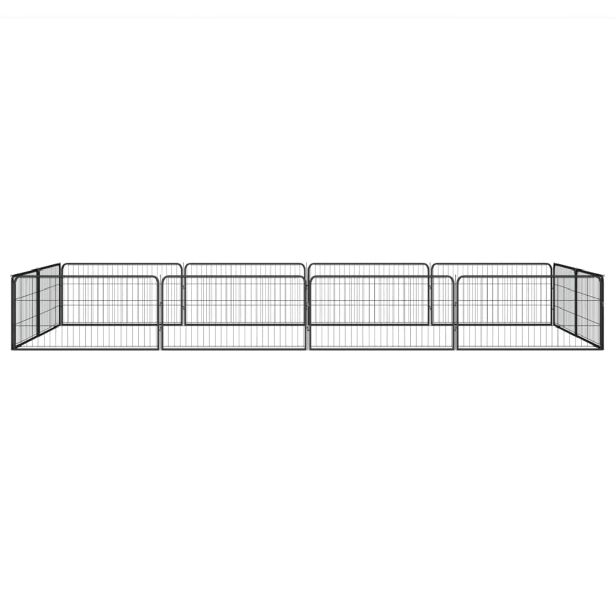 Vidaxl 12-Panel Dog Playpen Black 39.4'X19.7' Powder-Coated Steel