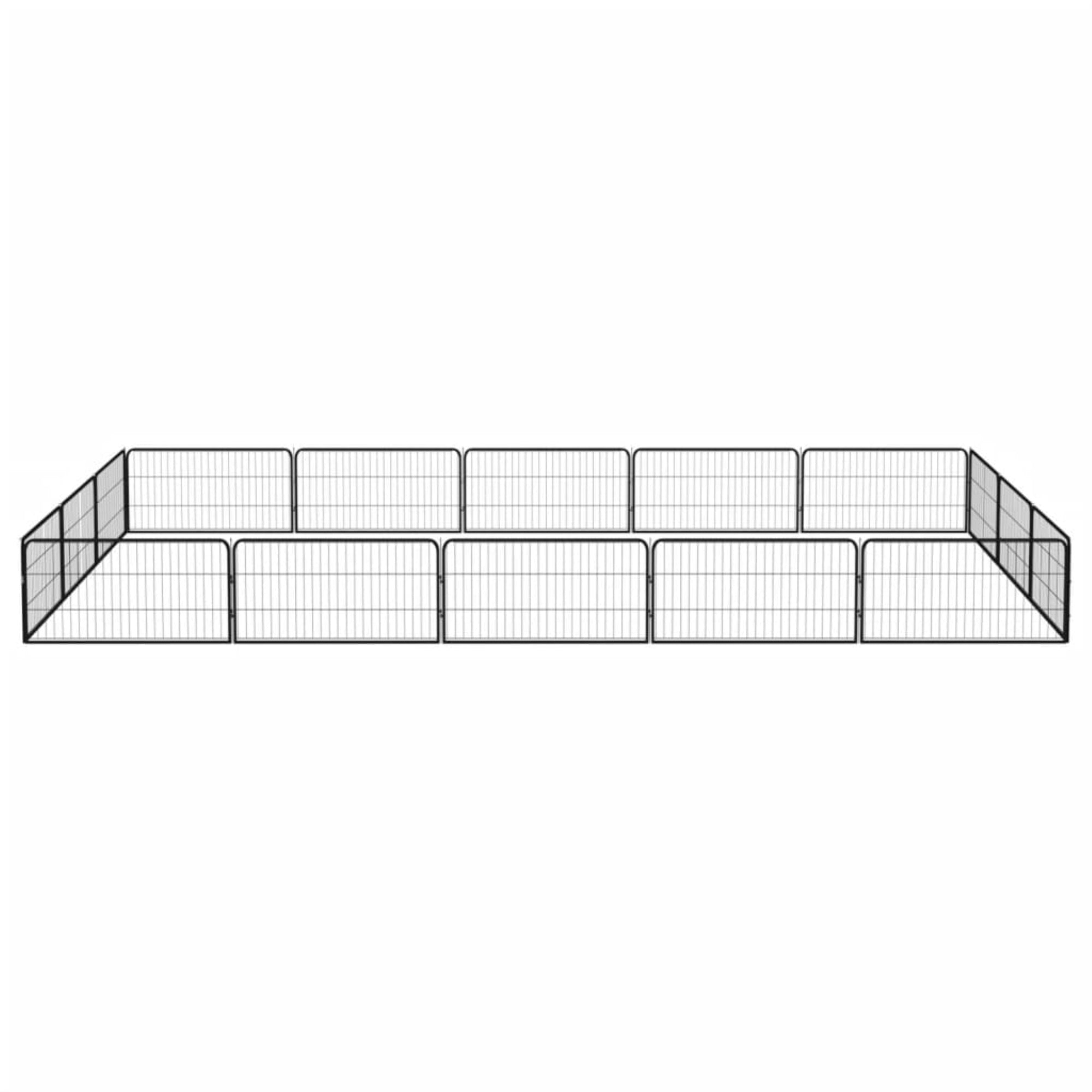 Vidaxl 16-Panel Dog Playpen Black 39.4'X19.7' Powder-Coated Steel