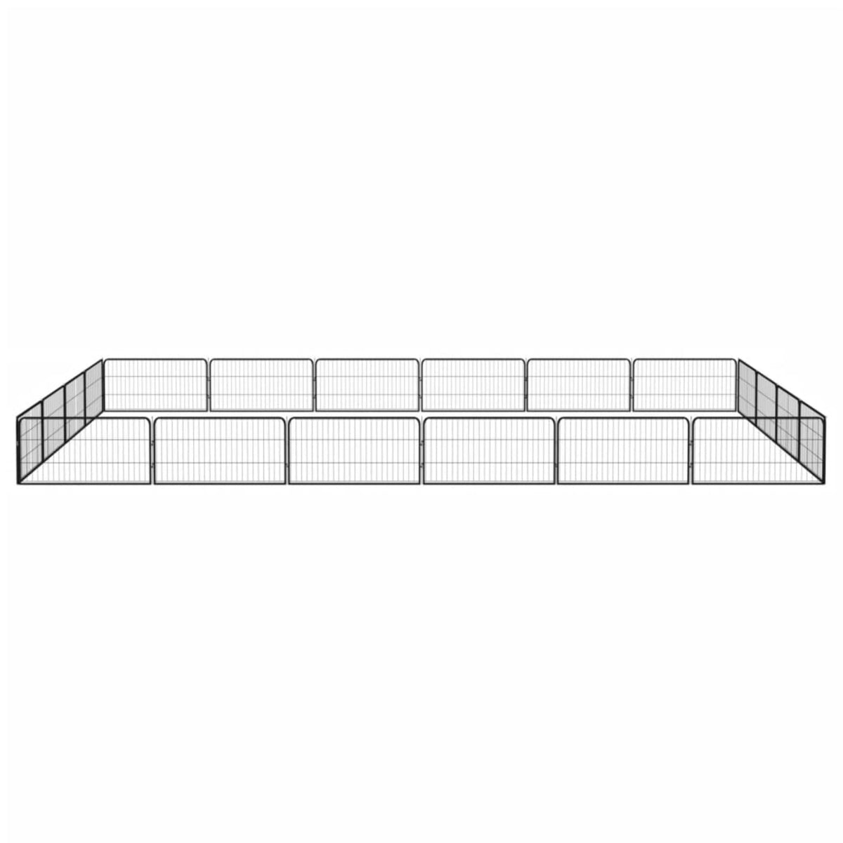 Vidaxl 20-Panel Dog Playpen Black 39.4'X19.7' Powder-Coated Steel